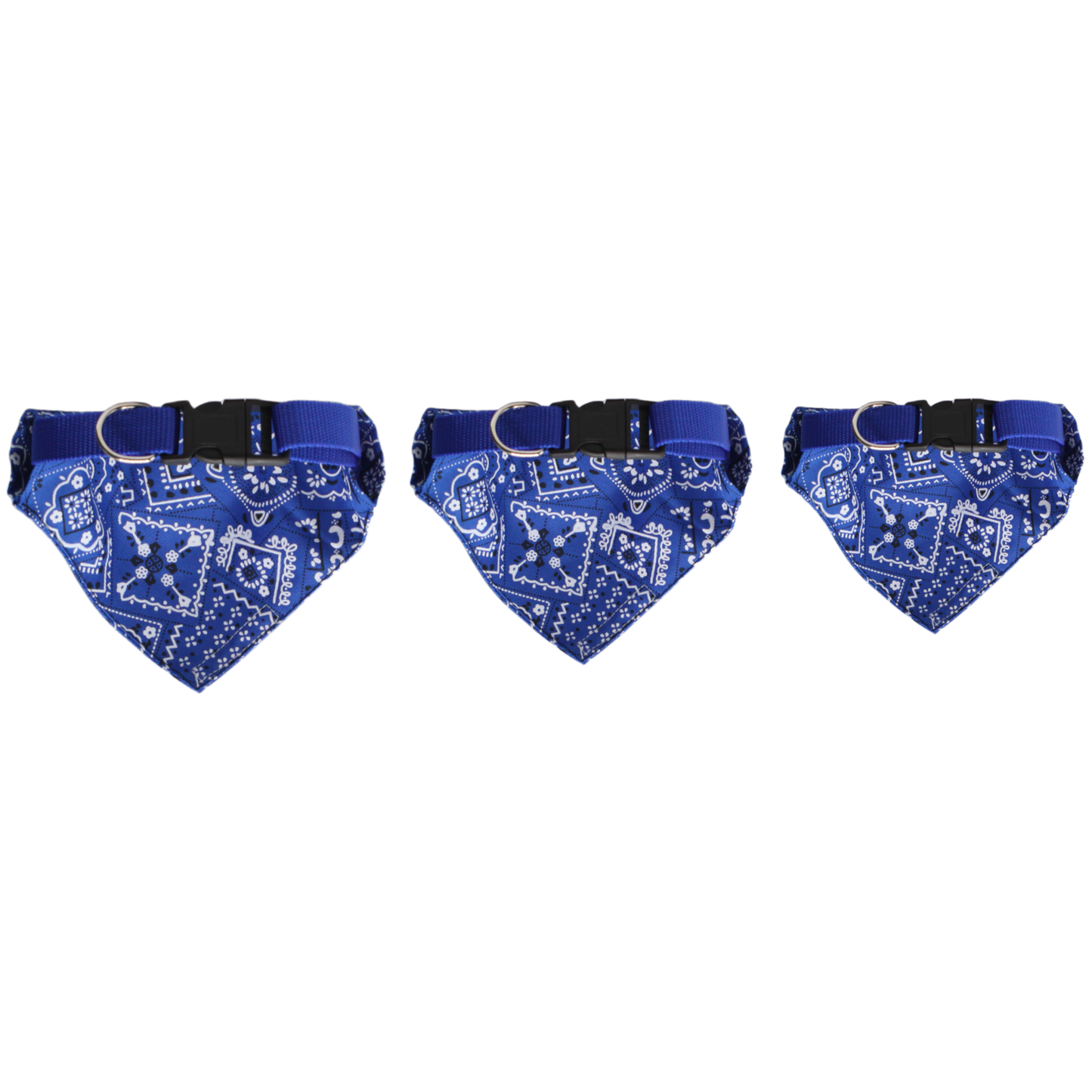 bandana collier intégré chien bleu blanc twiggy