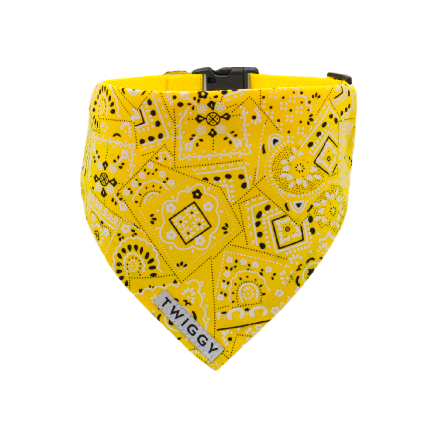 bandana chien collier intégré jaune twiggy