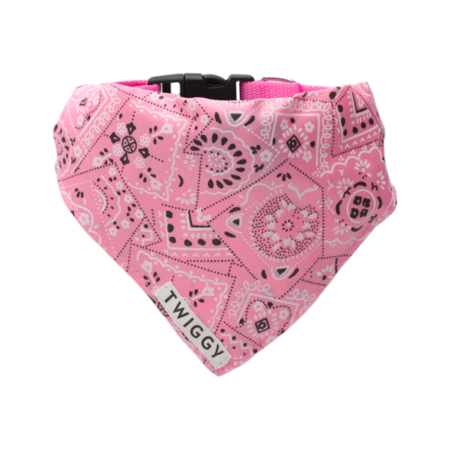 bandana collier intégré chien rose blanc twiggy