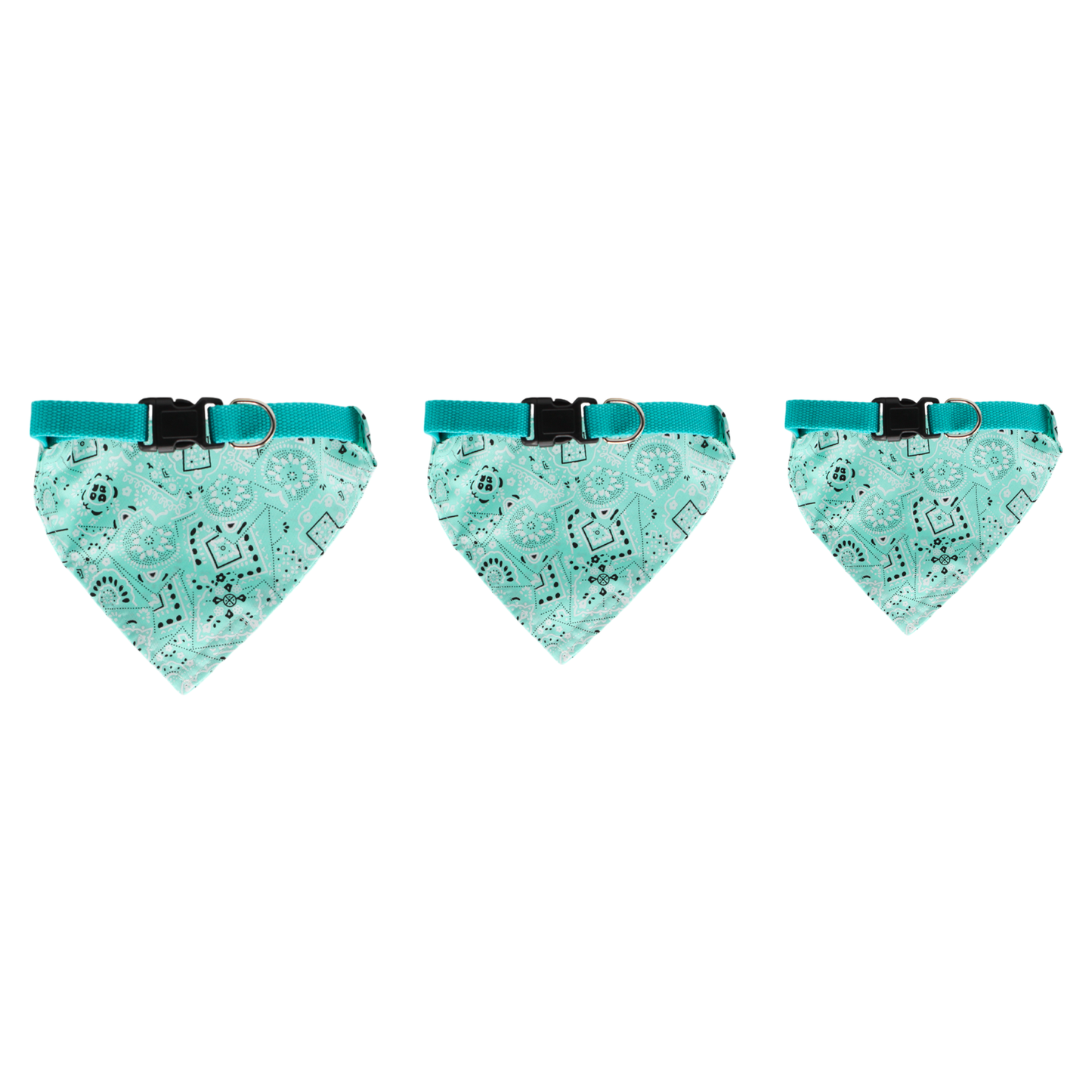 bandana chien collier intégré bleu turquoise twiggy