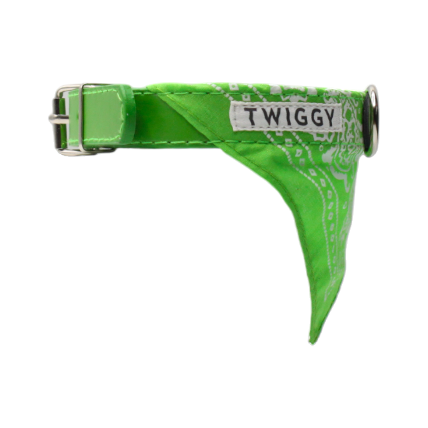 bandana chien collier cuir vert twiggy