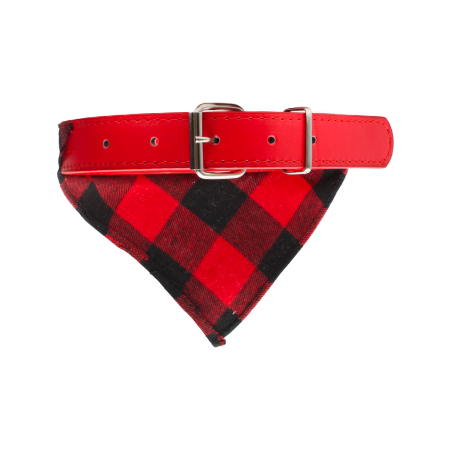 bandana chien collier cuir rouge twiggy
