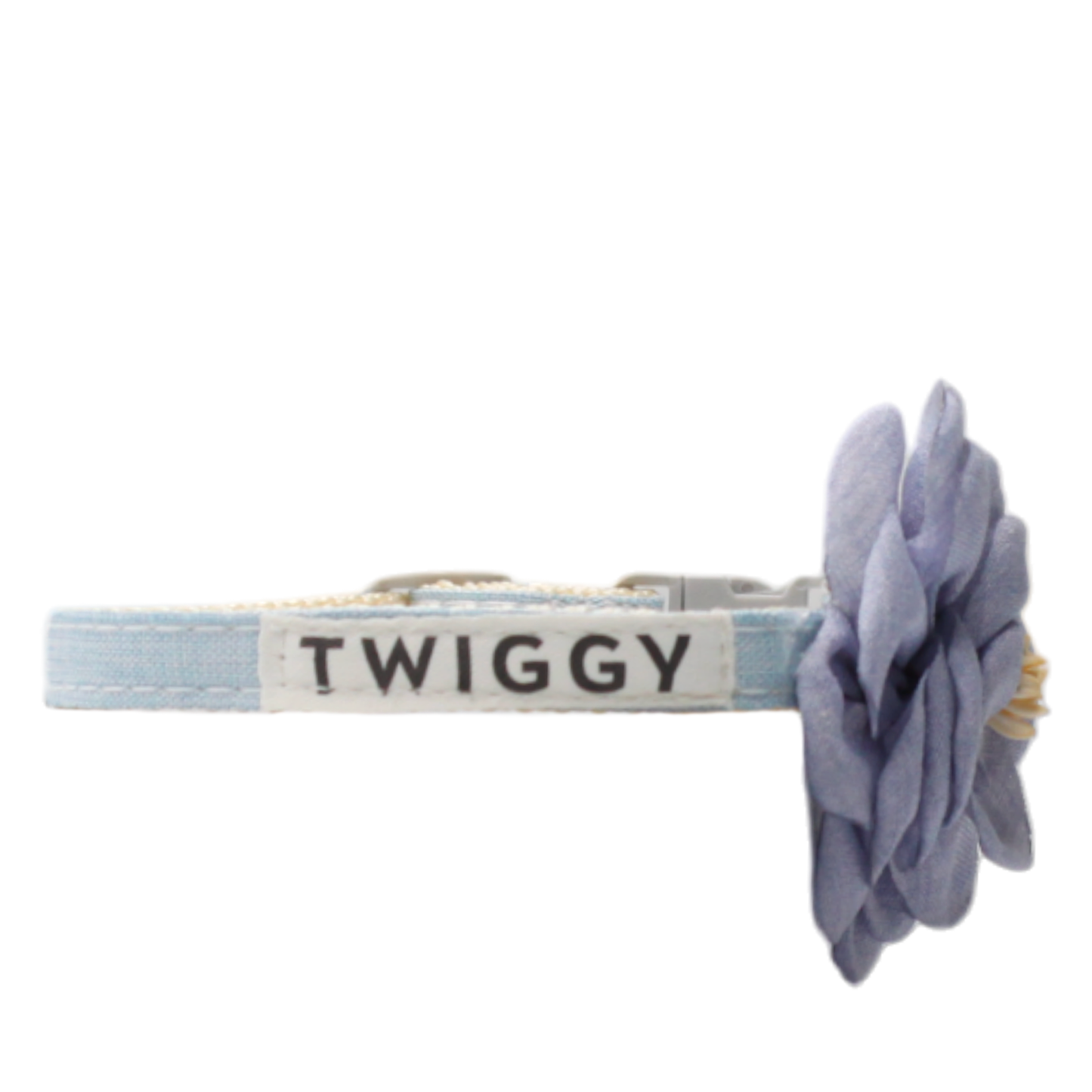 collier chat fleur camélia bleu boucle classique twiggy