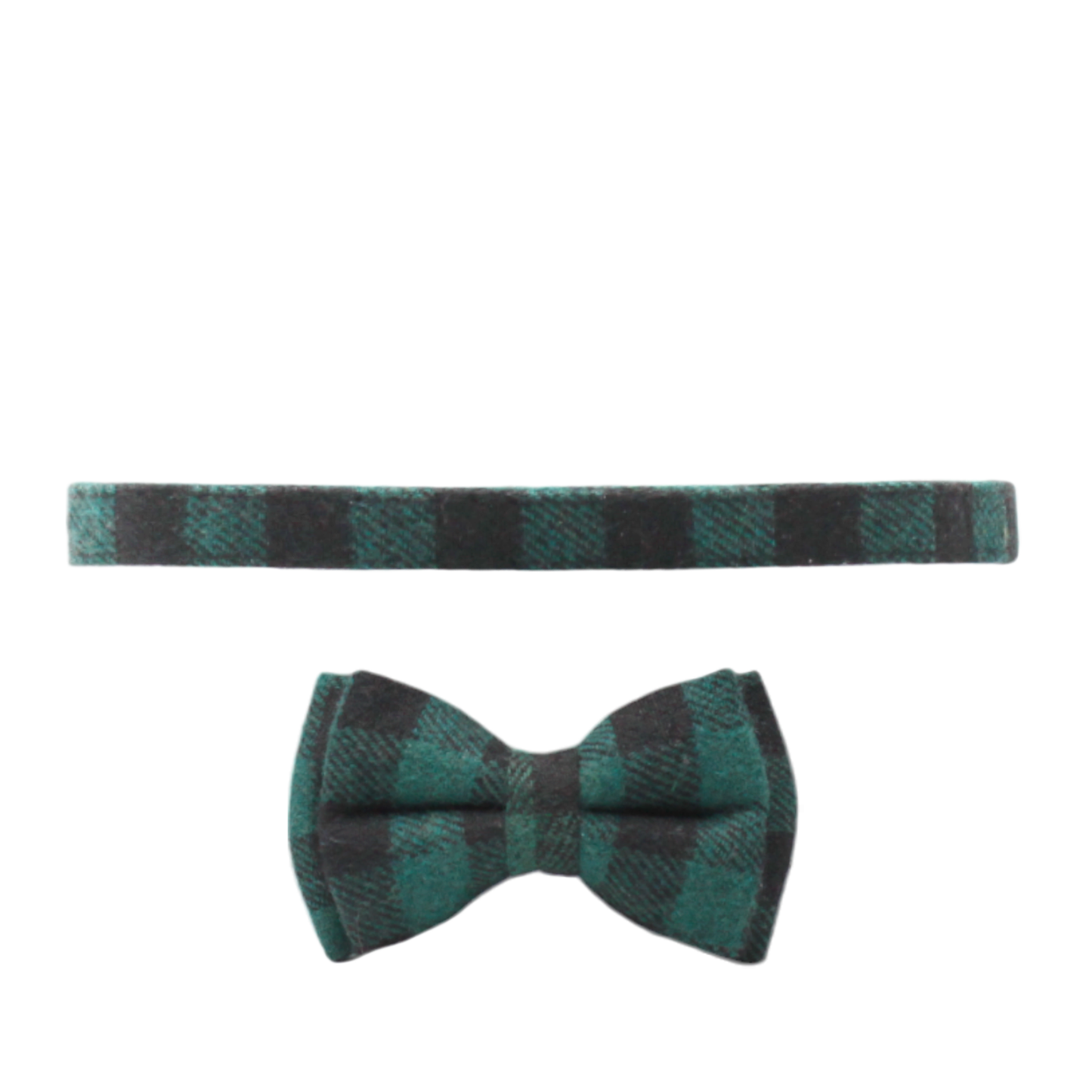 collier chat carreaux nœud papillon amovible boucle anti-étranglement vert noir twiggy