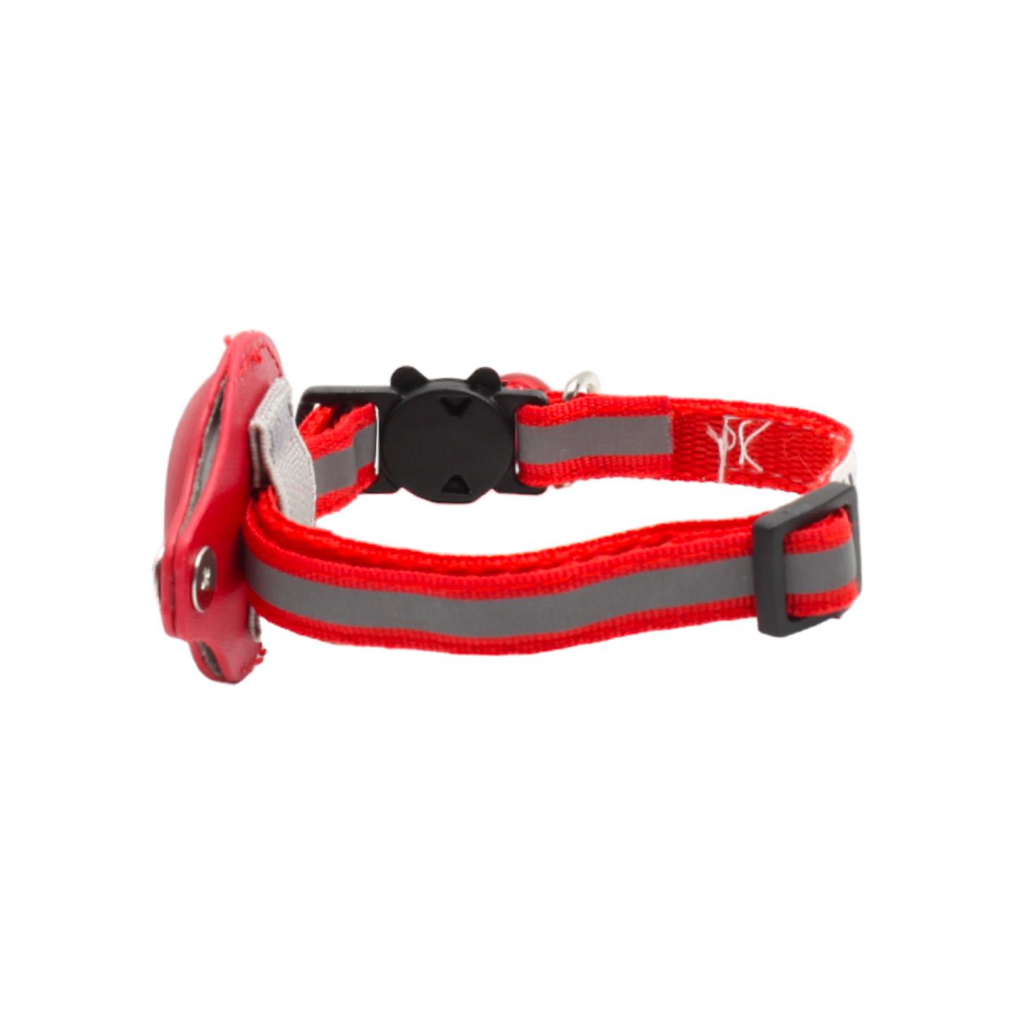 collier chat bandes réfléchissantes étui airtag rouge twiggy