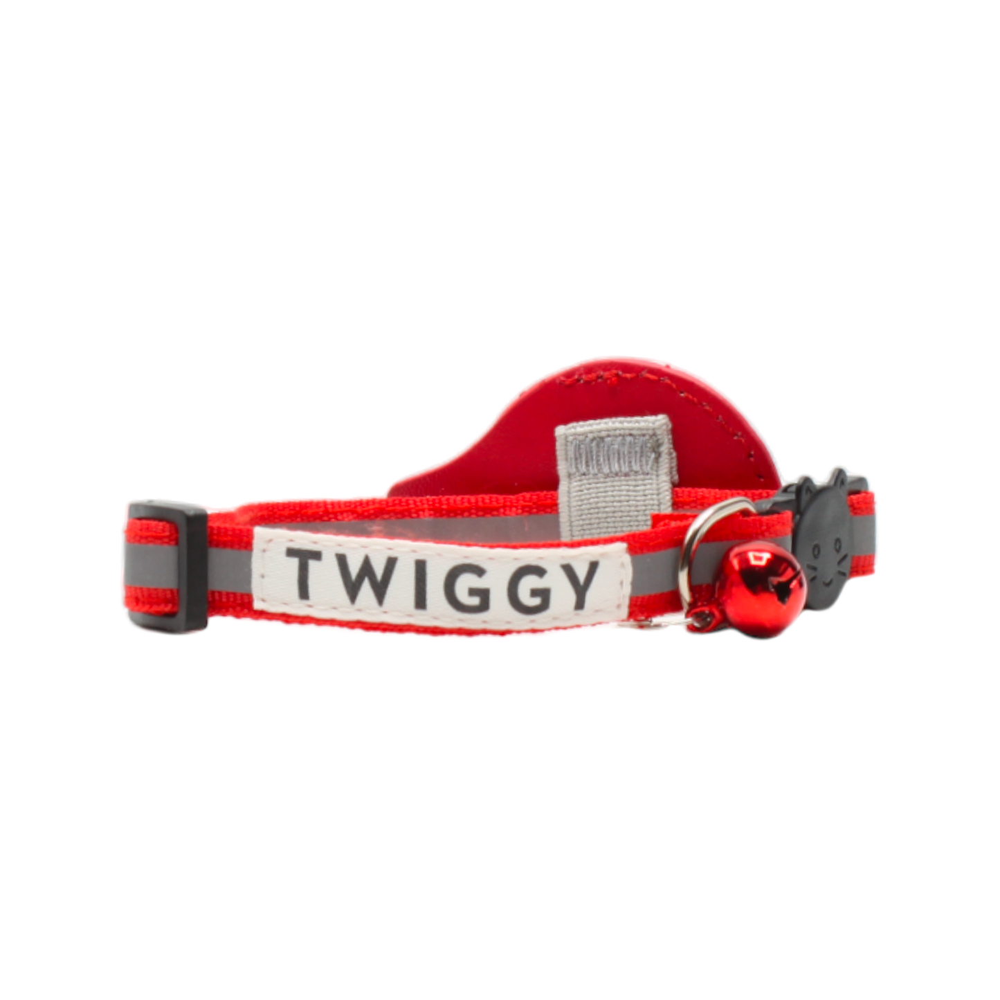 collier chat bandes réfléchissantes étui airtag rouge twiggy