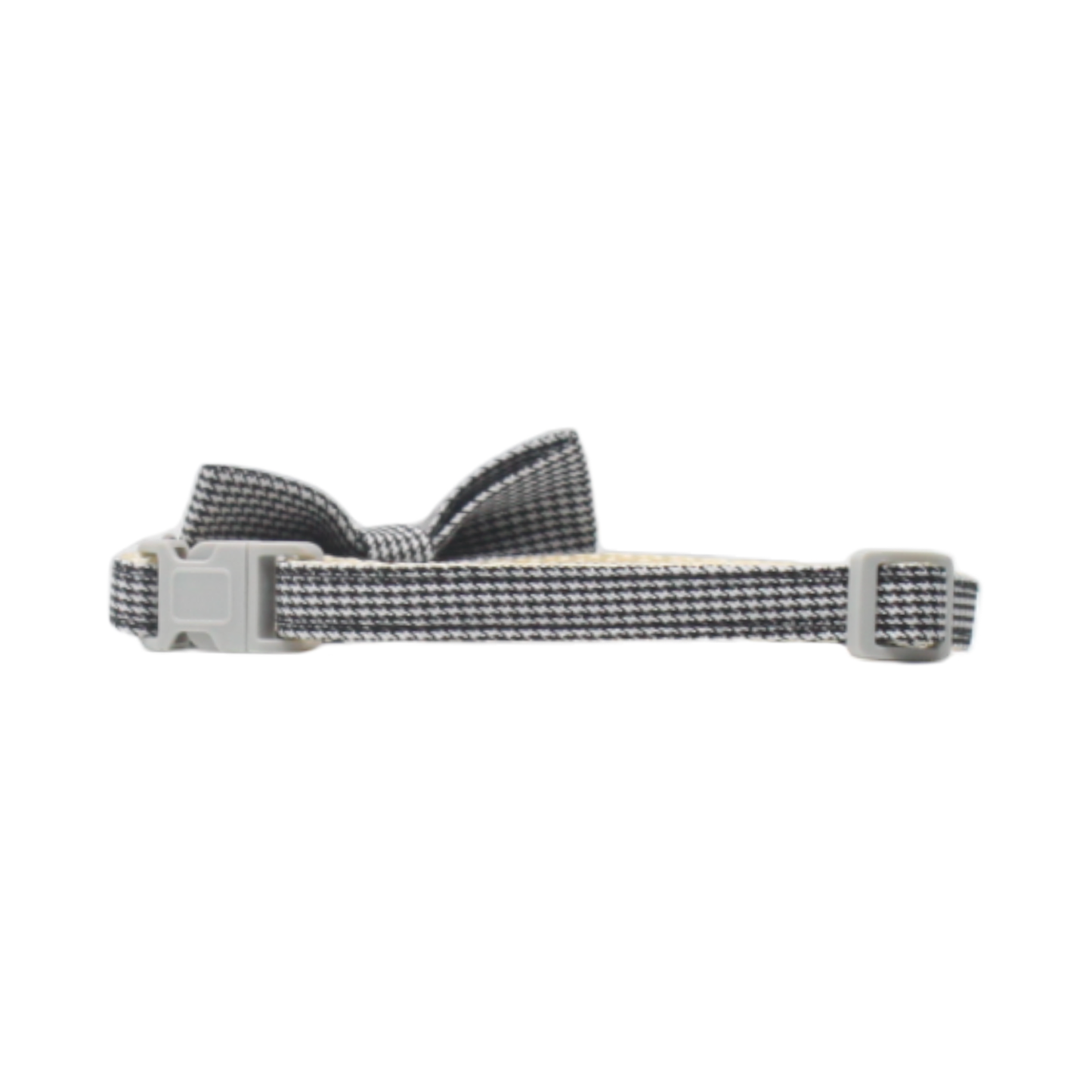 collier chat pied de poule nœud papillon boucle classique noir et blanc twiggy