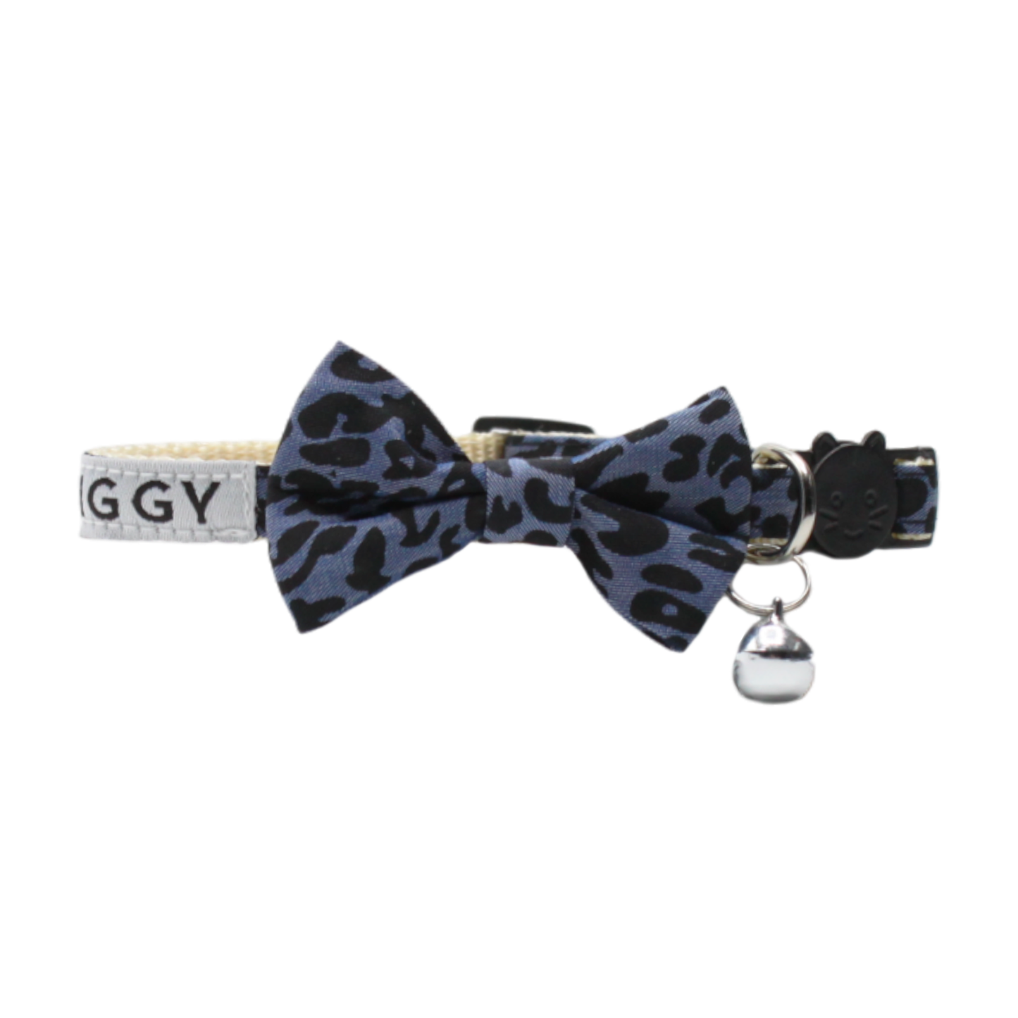 collier chat léopard noeud papillon boucle anti-étranglement bleu noir twiggy