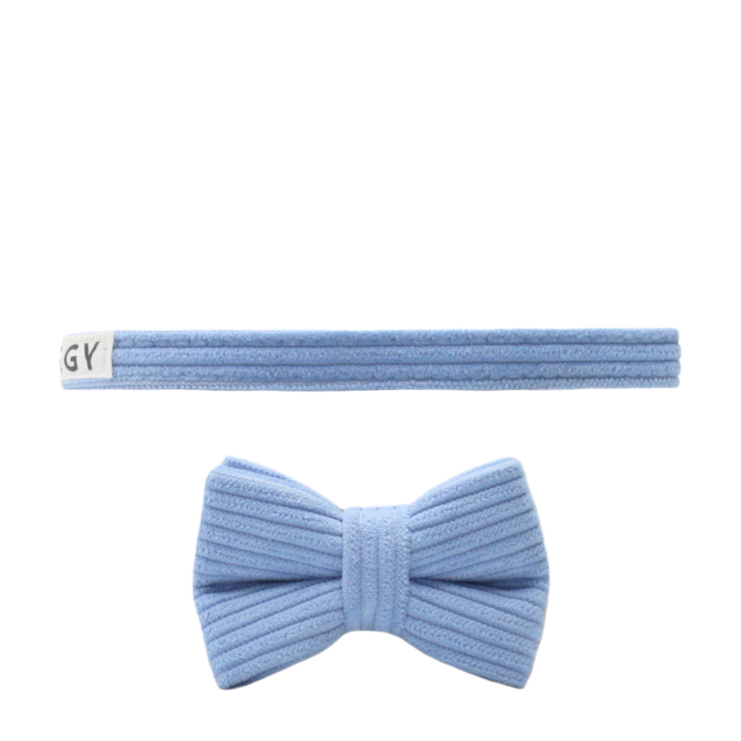 collier chat velours côtelé nœud papillon amovible boucle anti-étranglement bleu twiggy