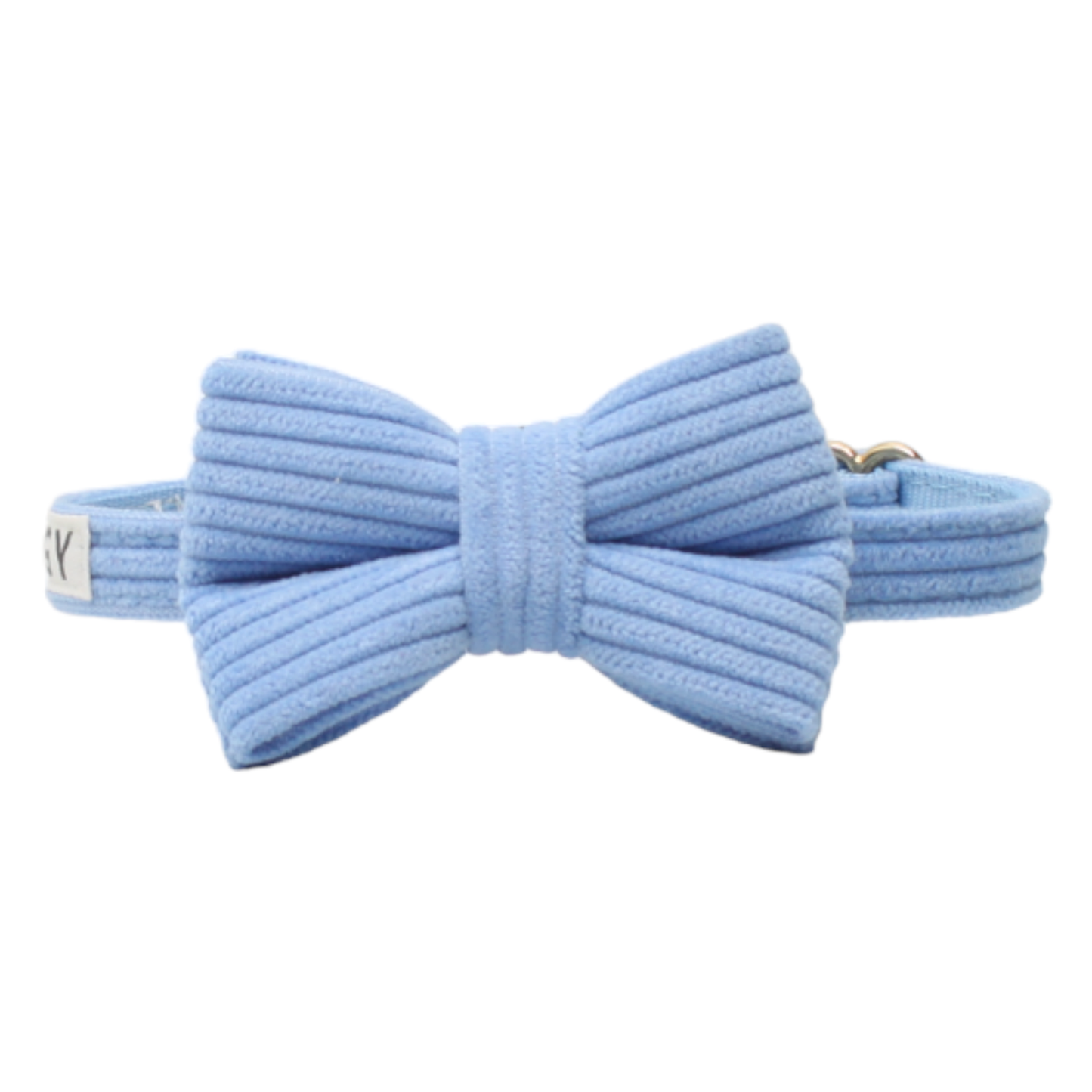 collier chat velours côtelé nœud papillon amovible boucle anti-étranglement bleu twiggy