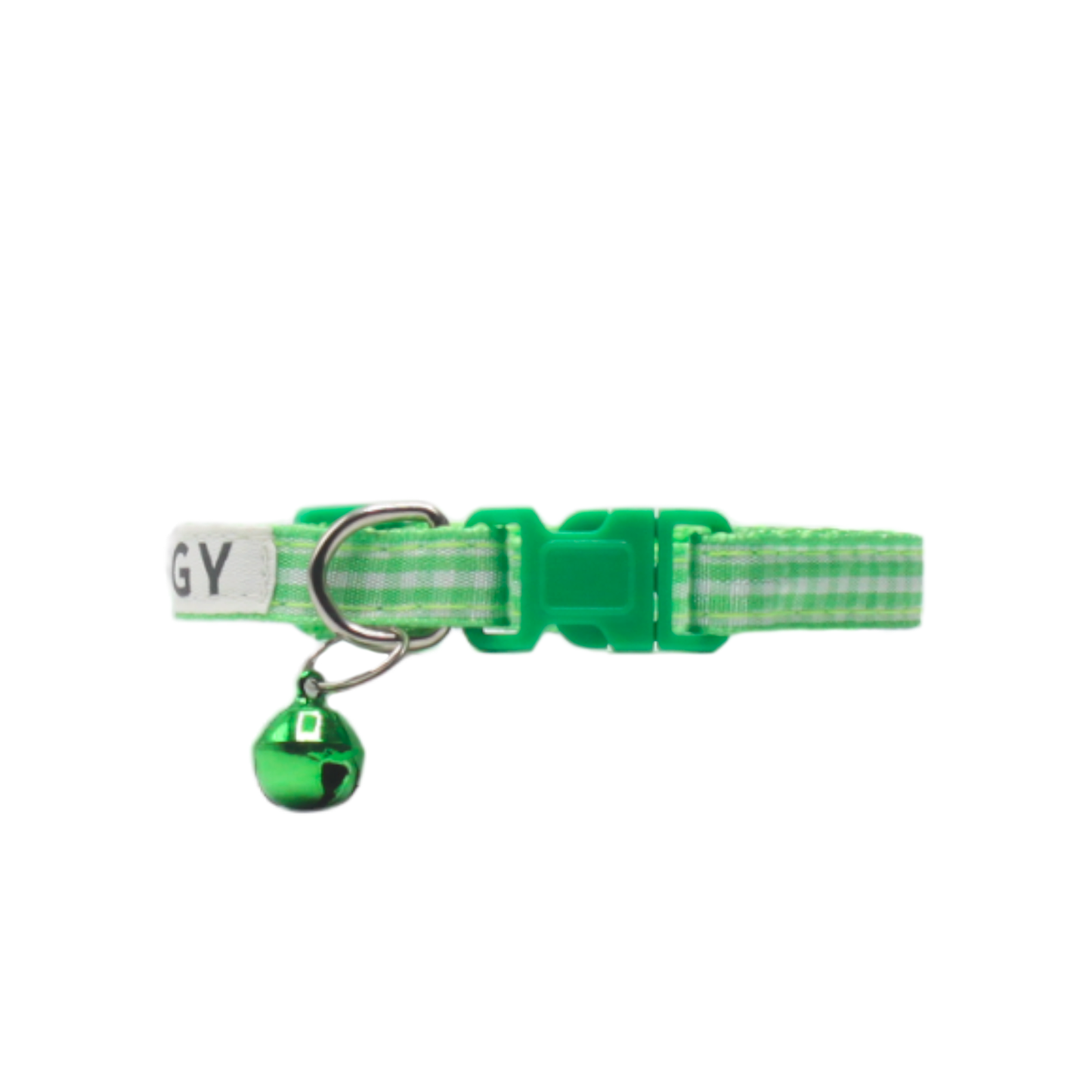 collier chat carreaux vichy boucle classique vert twiggy