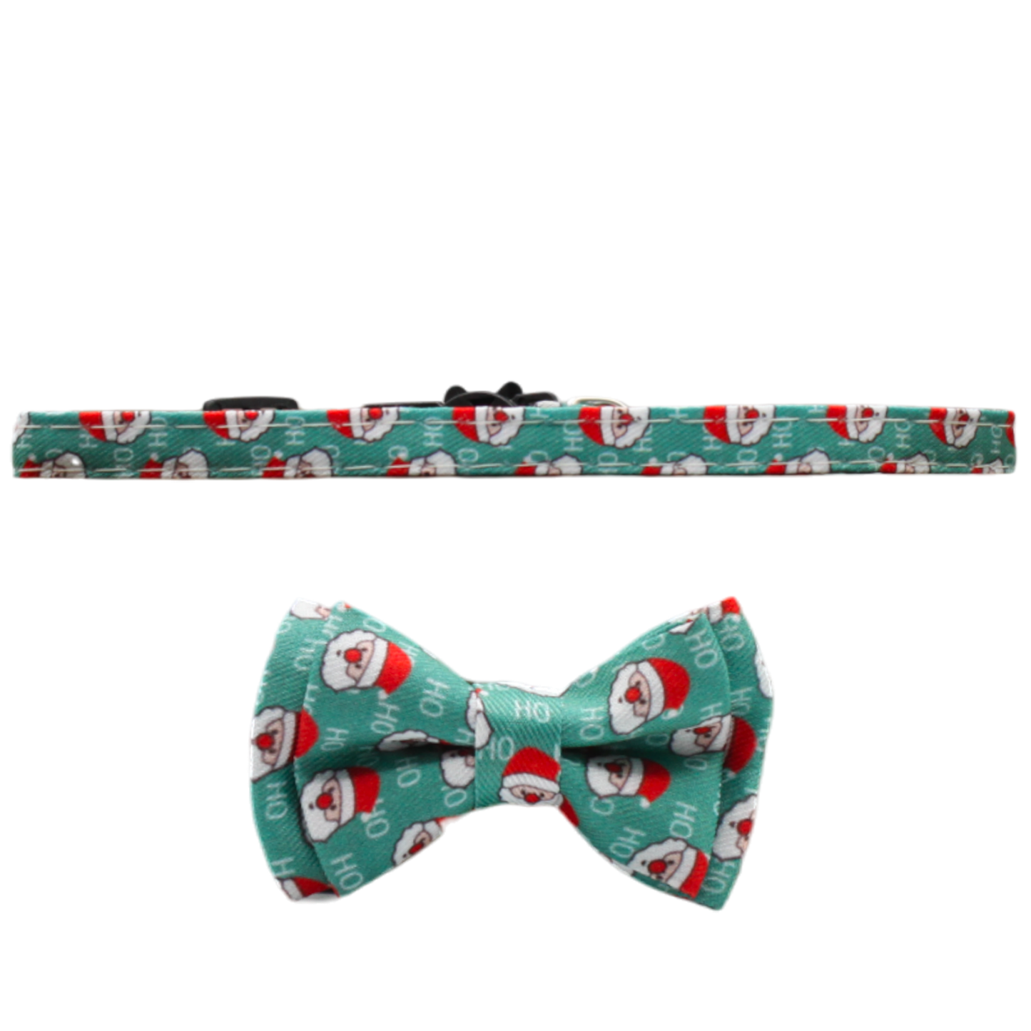 collier chat père noël vert boucle anti-étranglement plastique grelot clochette pendentif sapin twiggy