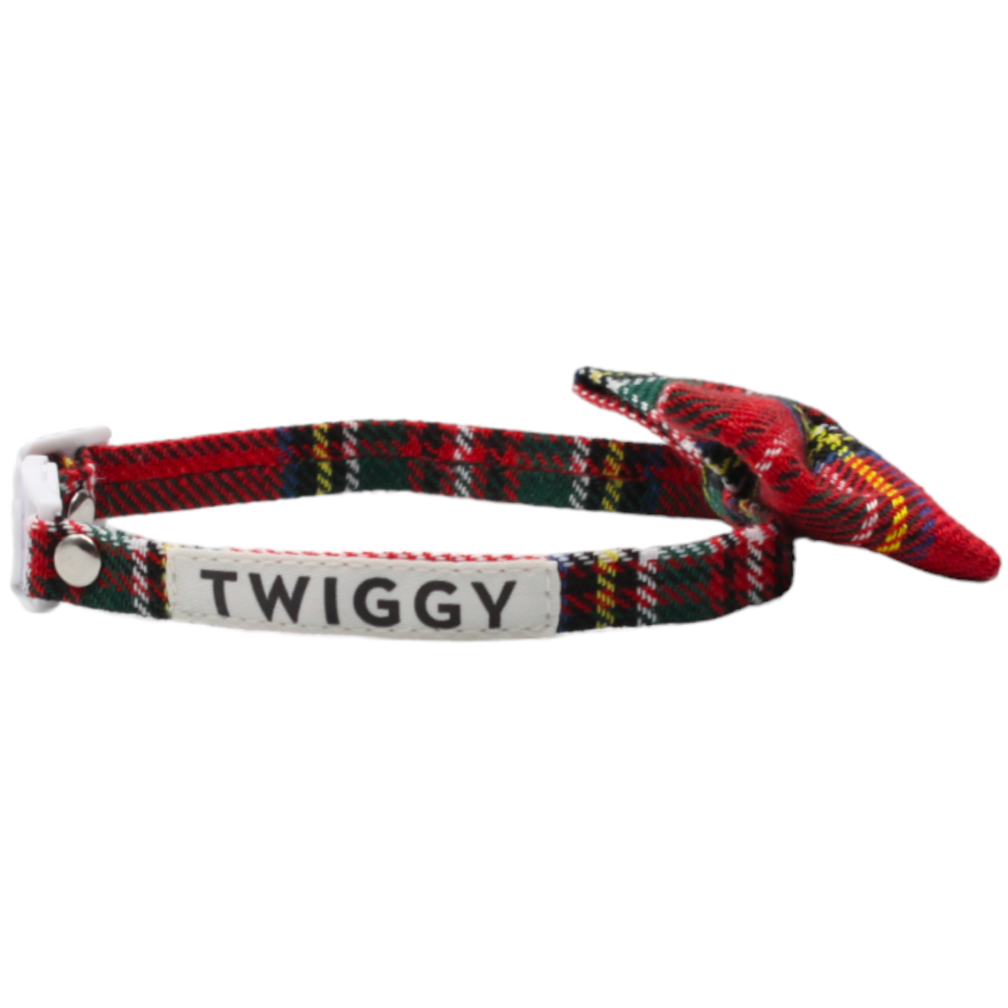 collier chat tartan nœud papillon boucle anti-étranglement rouge twiggy