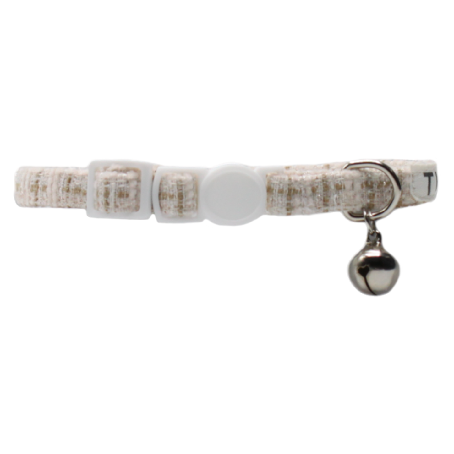 collier chat tweed nœud papillon amovible boucle anti-étranglement beige twiggy