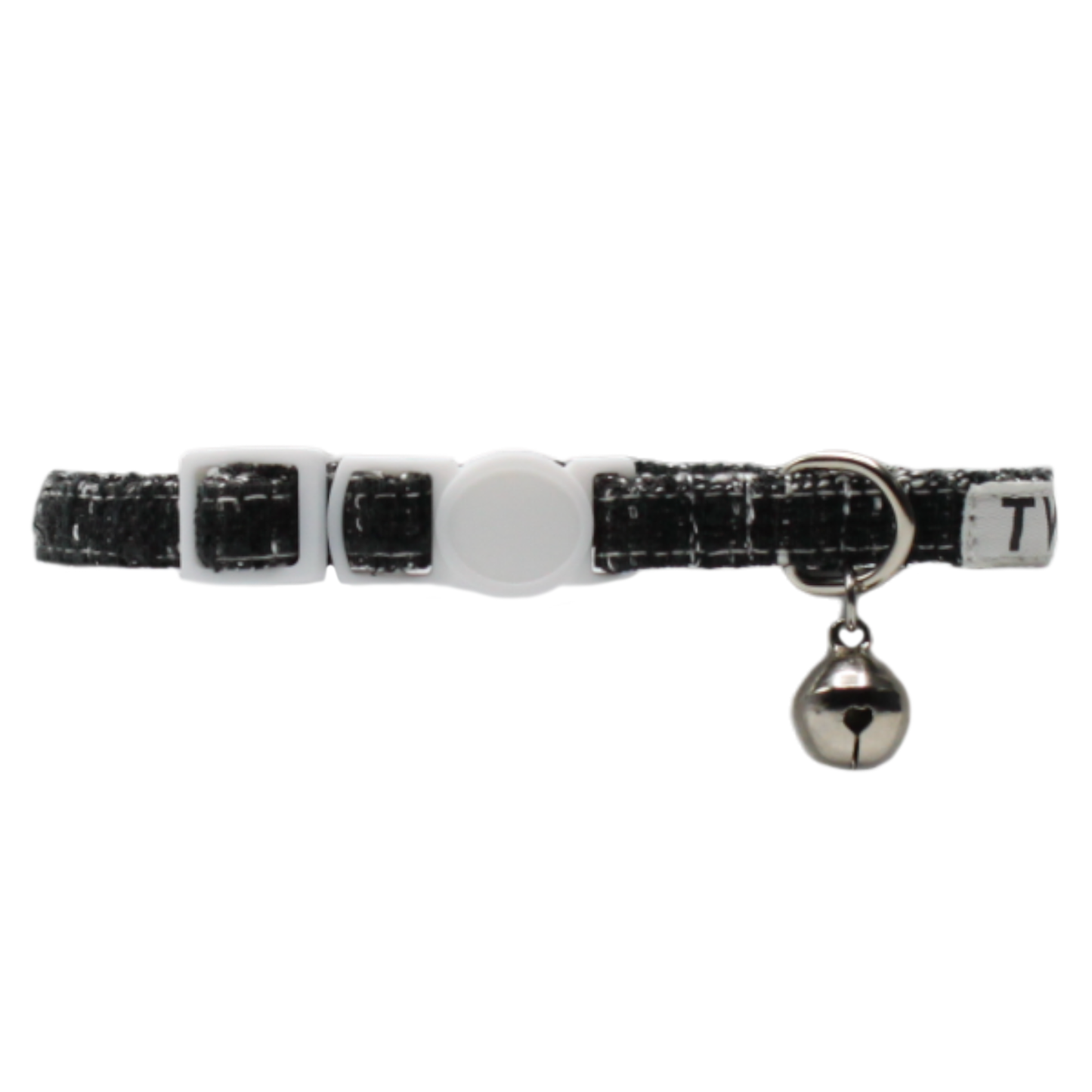 collier chat tweed nœud papillon amovible boucle anti-étranglement noir twiggy
