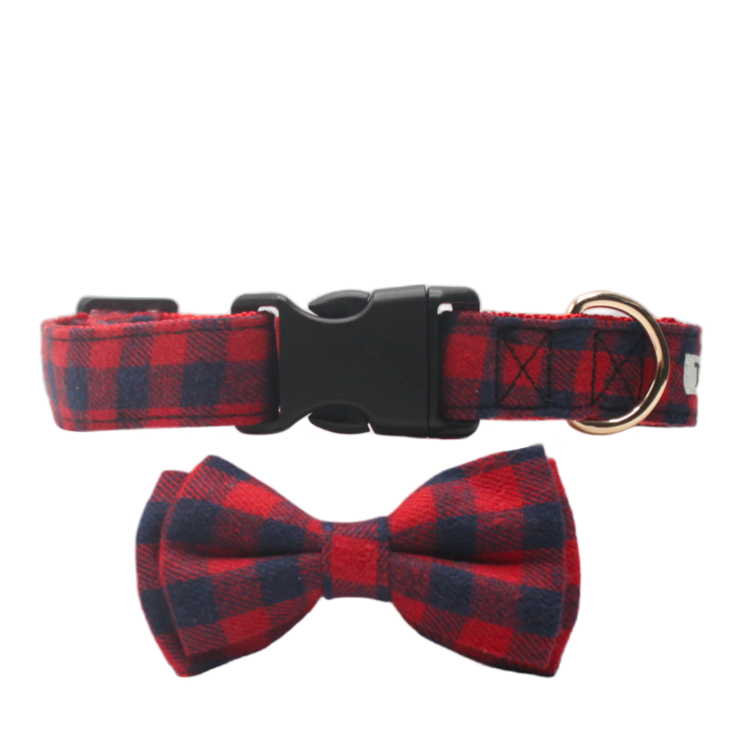 collier chien carreaux boucle plastique rouge bleu twiggy