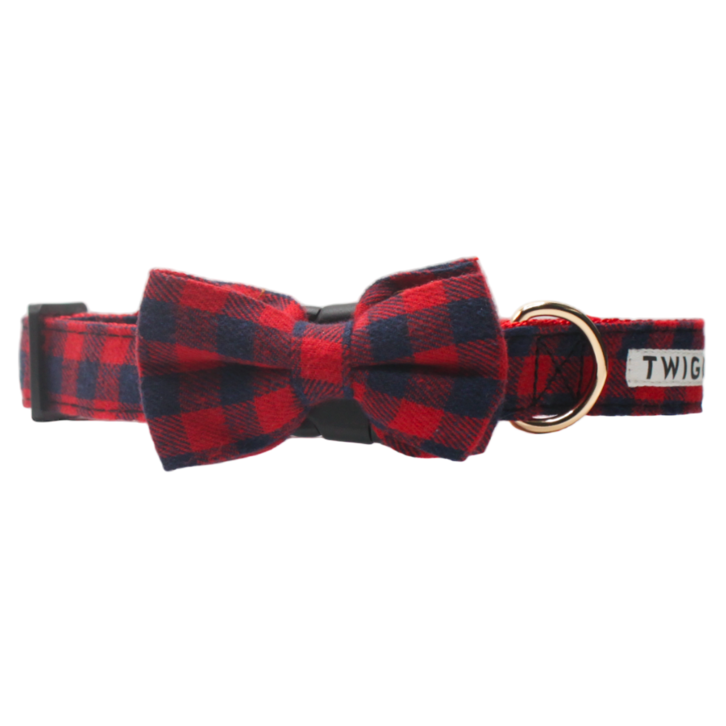 collier chien carreaux boucle plastique rouge bleu twiggy