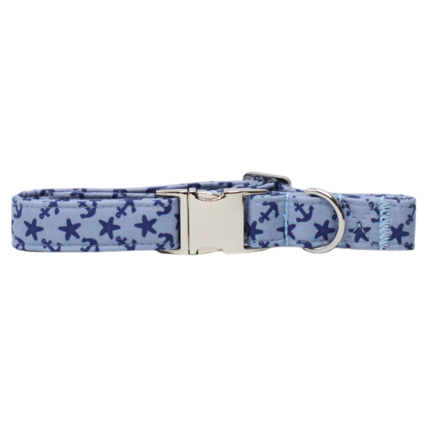 collier chien ancres bleu marine boucle argentée twiggy