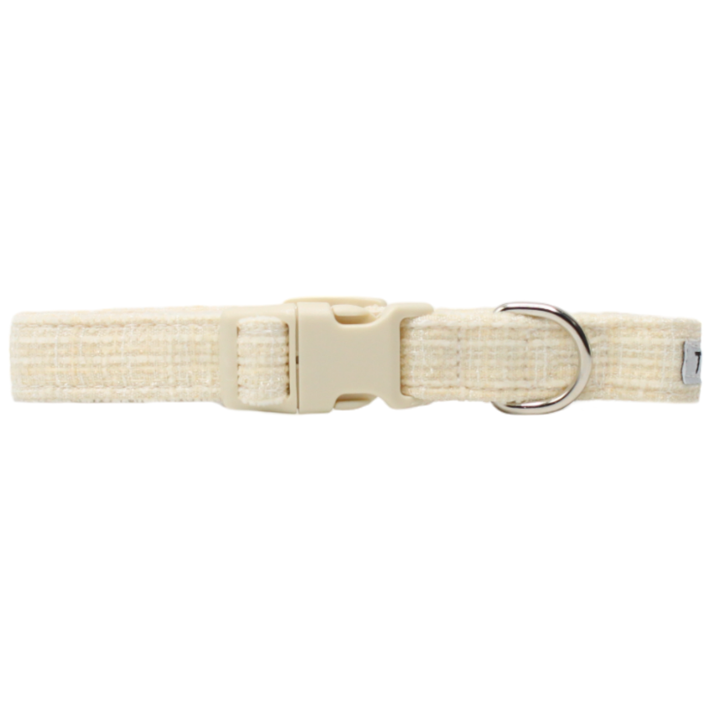 collier chien tweed blanc crème boucle plastique twiggy