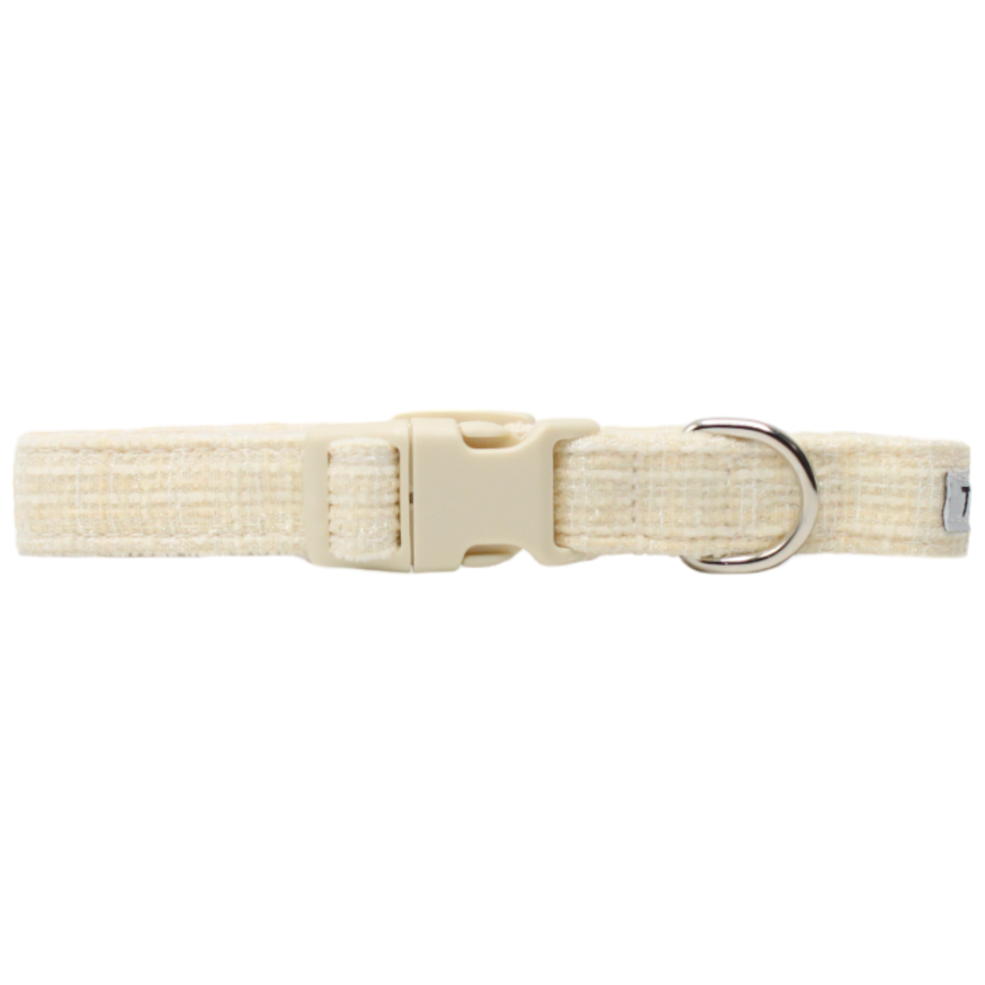 collier chien tweed blanc crème boucle plastique twiggy