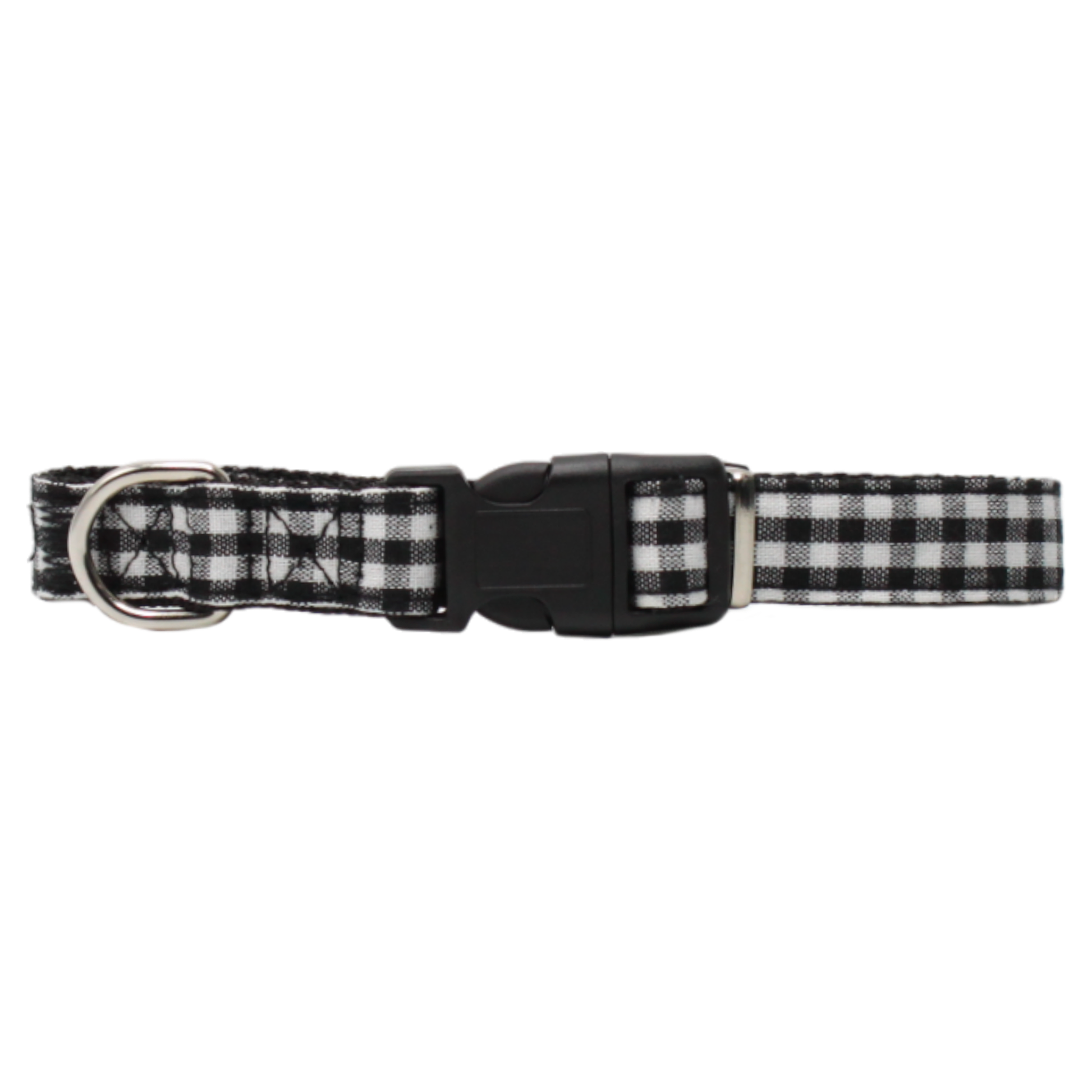 collier chien vichy carreaux boucle plastique noir et blanc twiggy