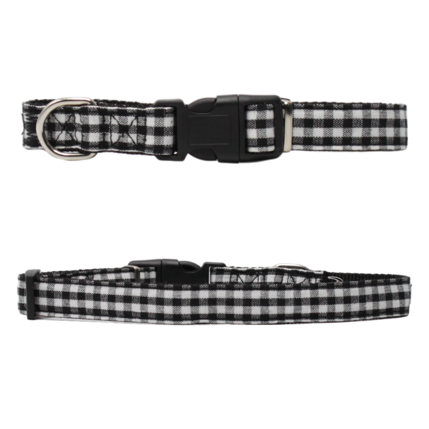 collier chien vichy carreaux boucle plastique noir et blanc twiggy