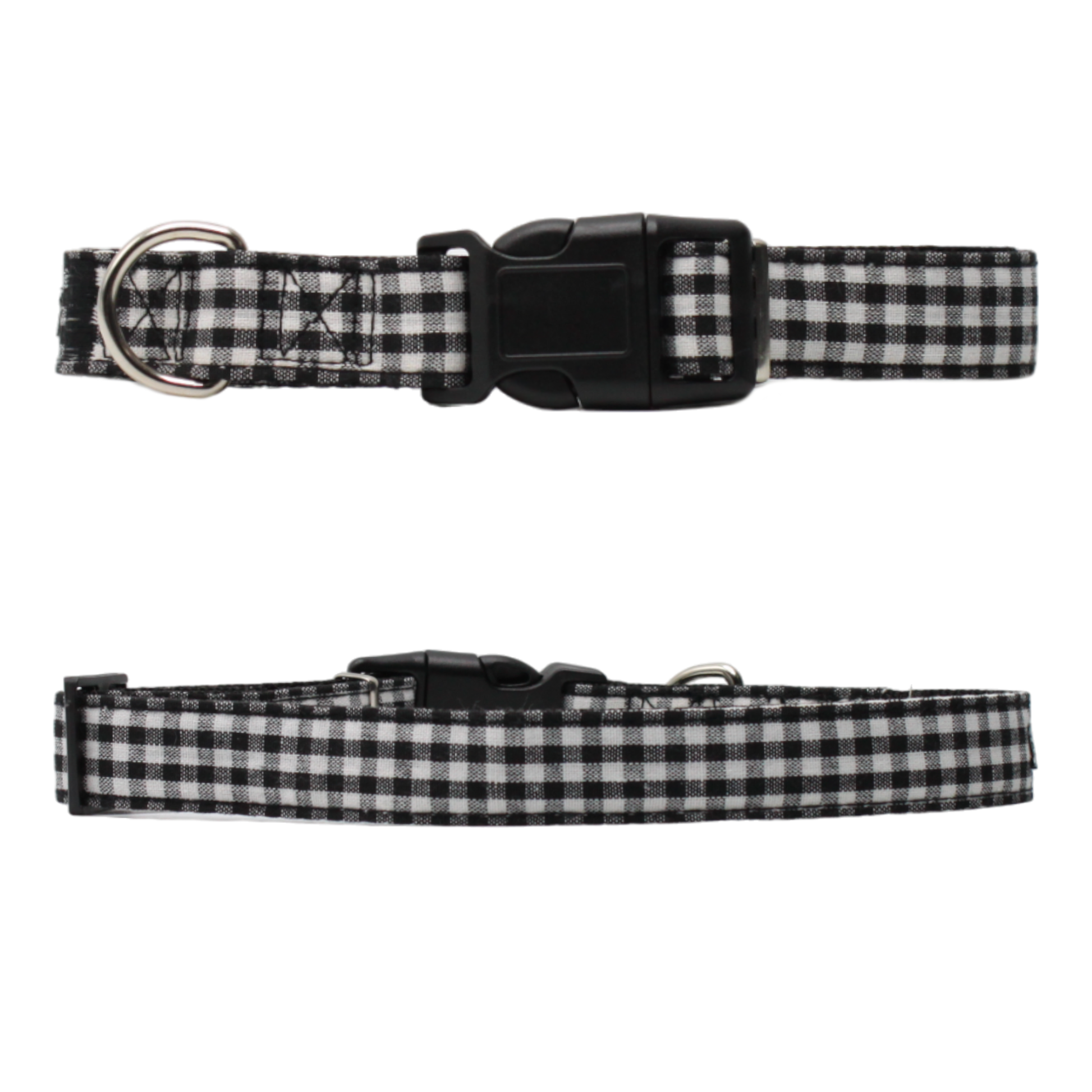 collier chien vichy carreaux boucle plastique noir et blanc twiggy