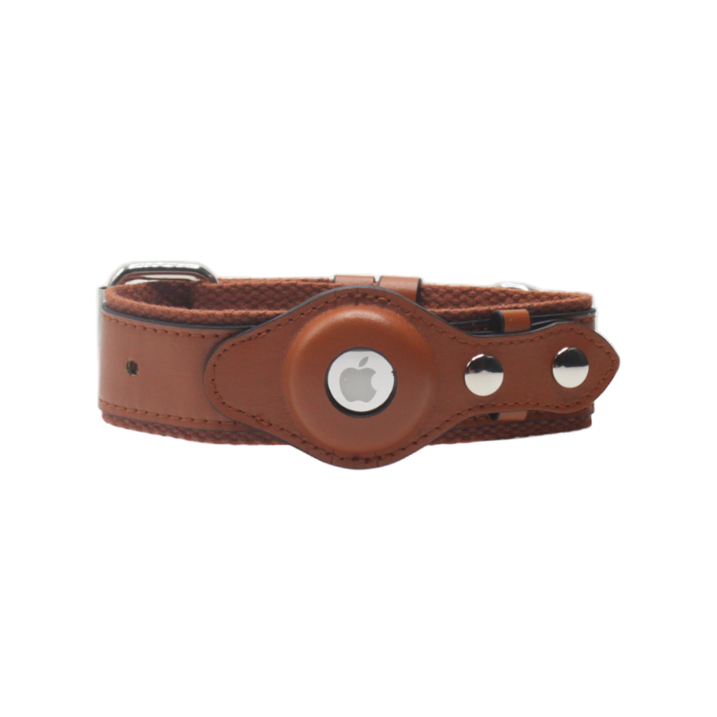 collier chien cuir boucle réglable étui airtag marron twiggy