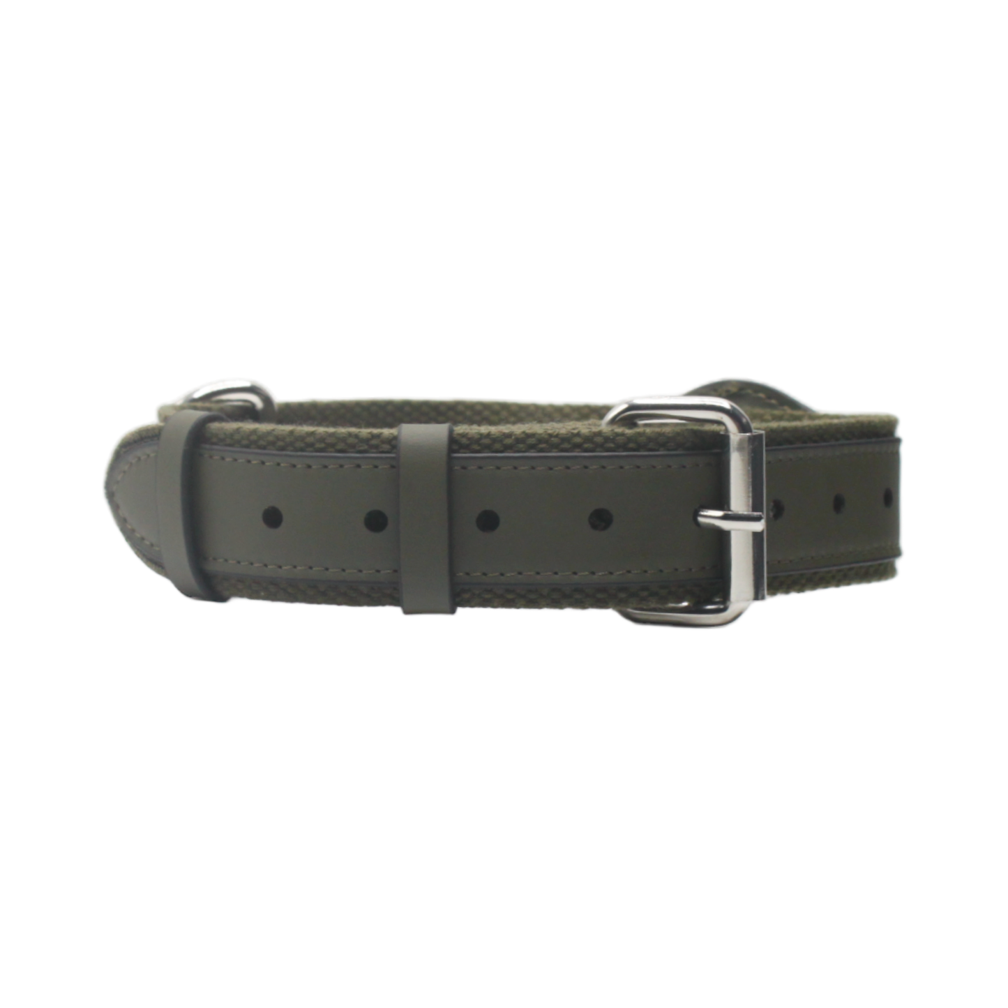 collier chien cuir boucle réglable étui airtag vert kaki twiggy