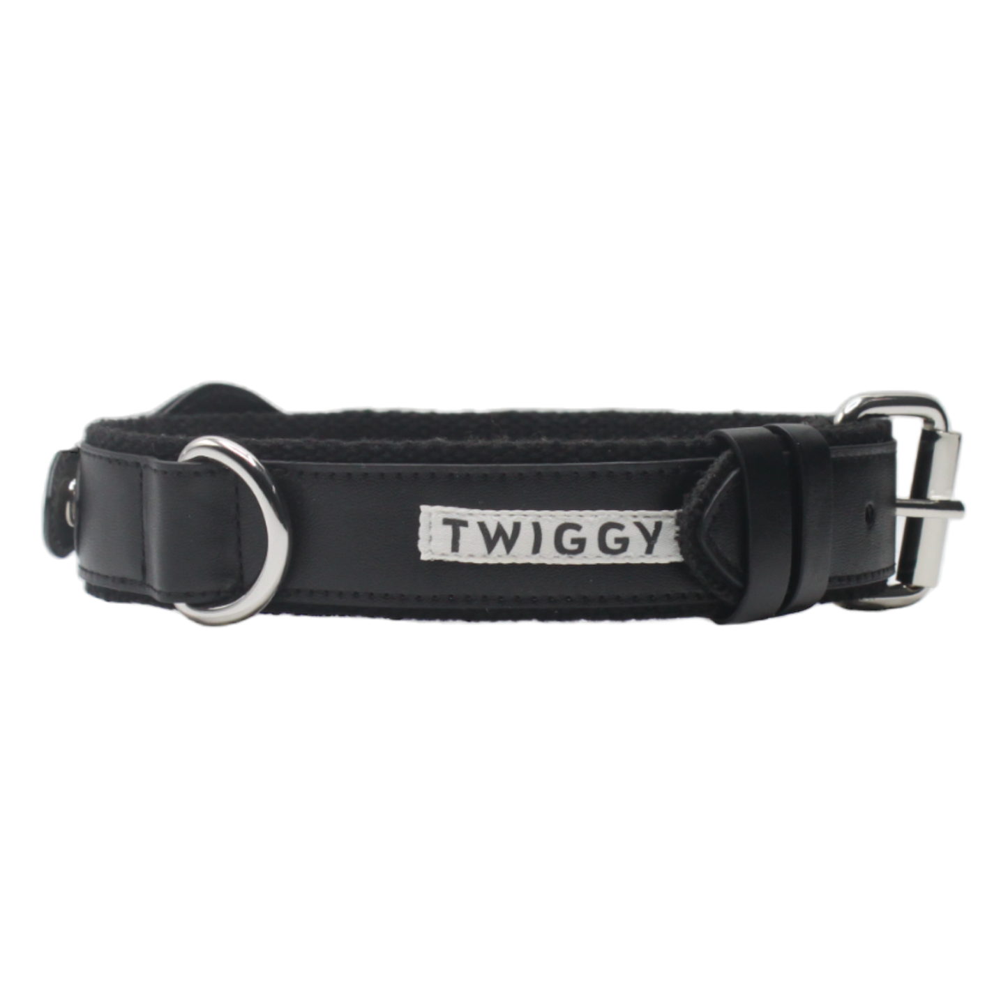 collier chien cuir boucle réglable étui airtag noir twiggy