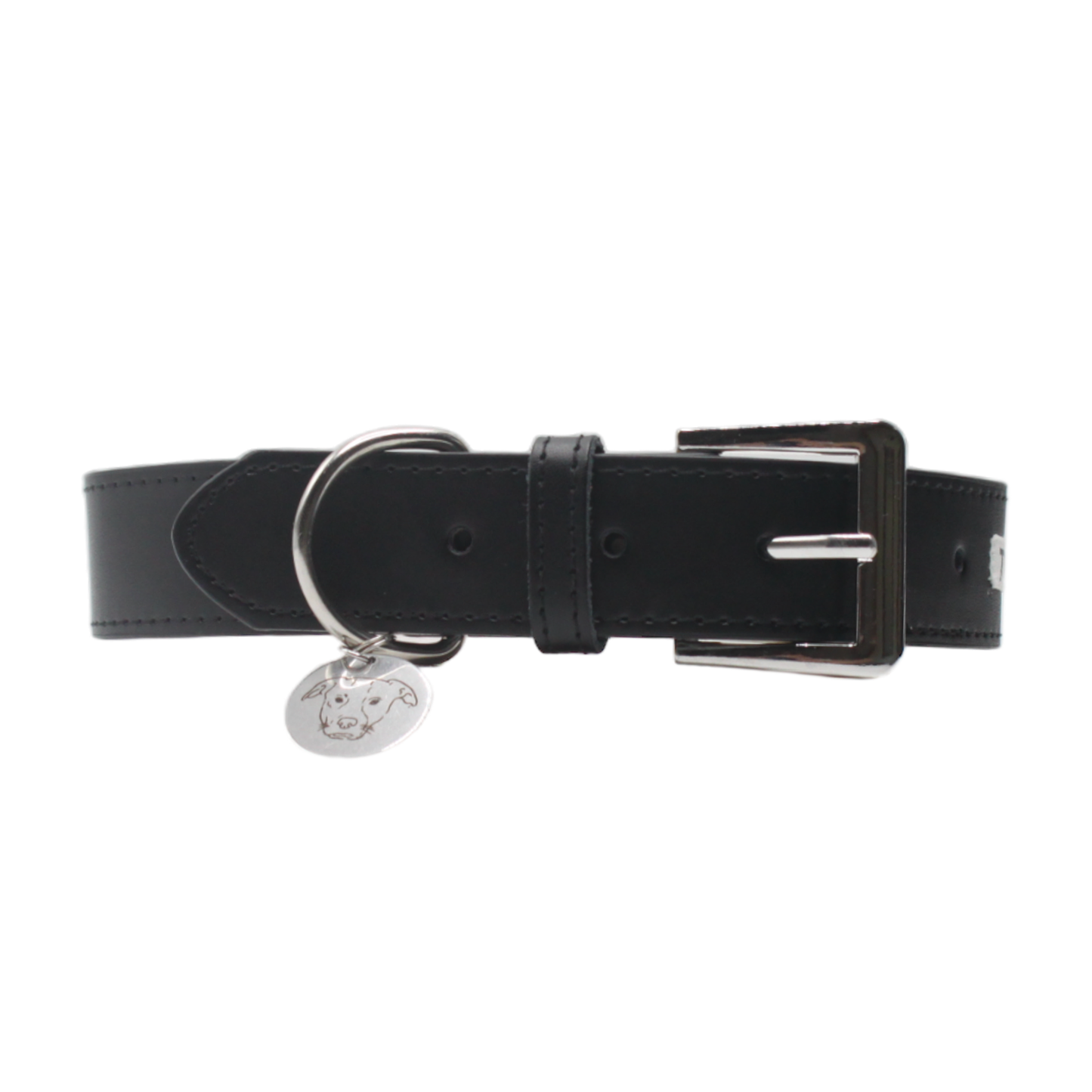 collier chien cuir boucle réglable noir twiggy