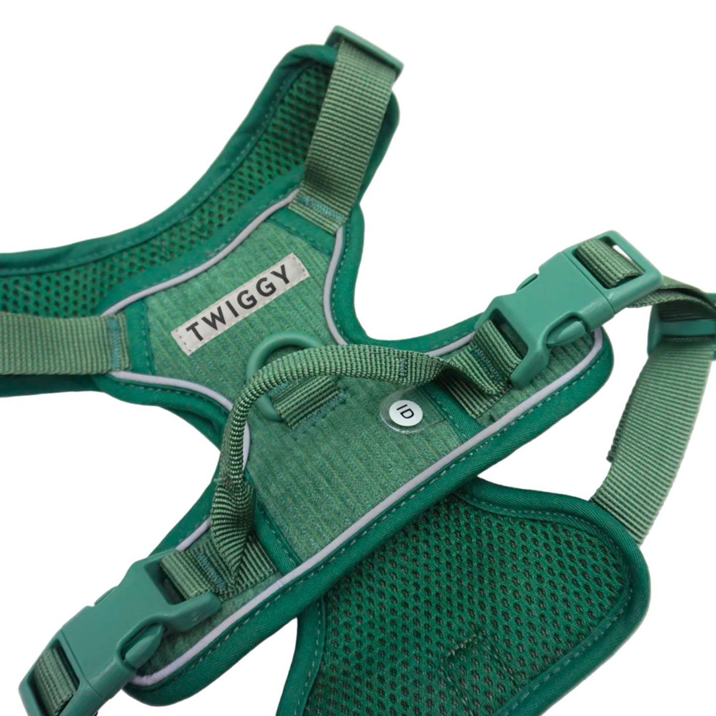harnais anti-traction chien velours côtelé vert twiggy