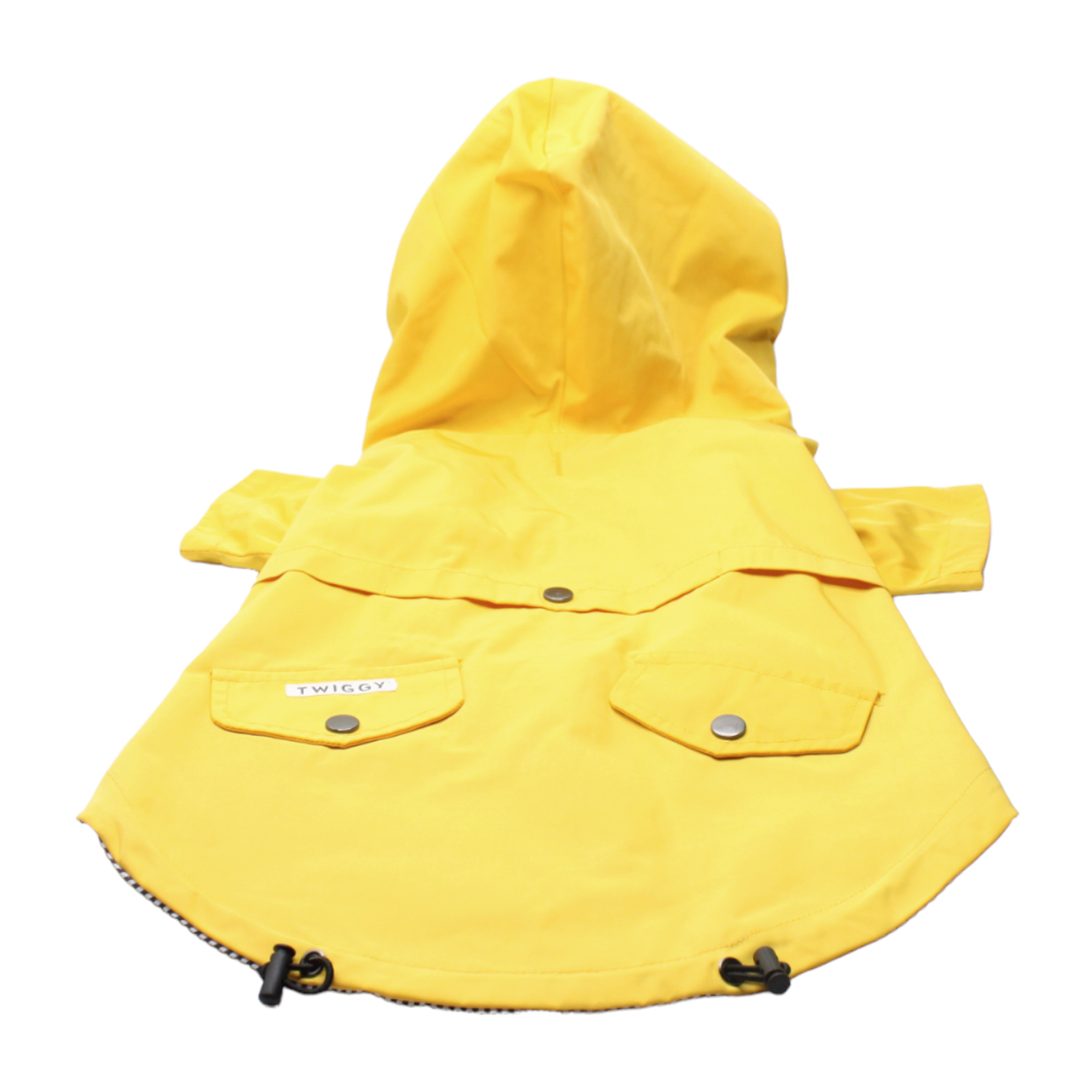 manteau imperméable ciré pluie chien breton bretagne rayé jaune bleu twiggy
