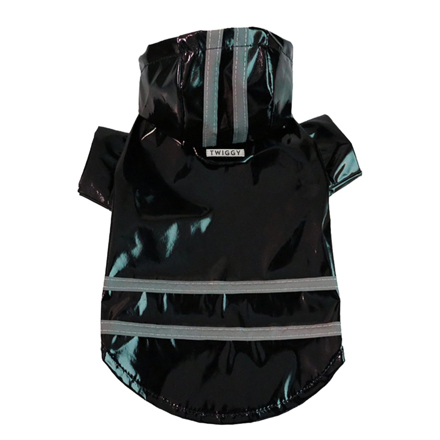 manteau imperméable pluie chien fermeture clips noir twiggy
