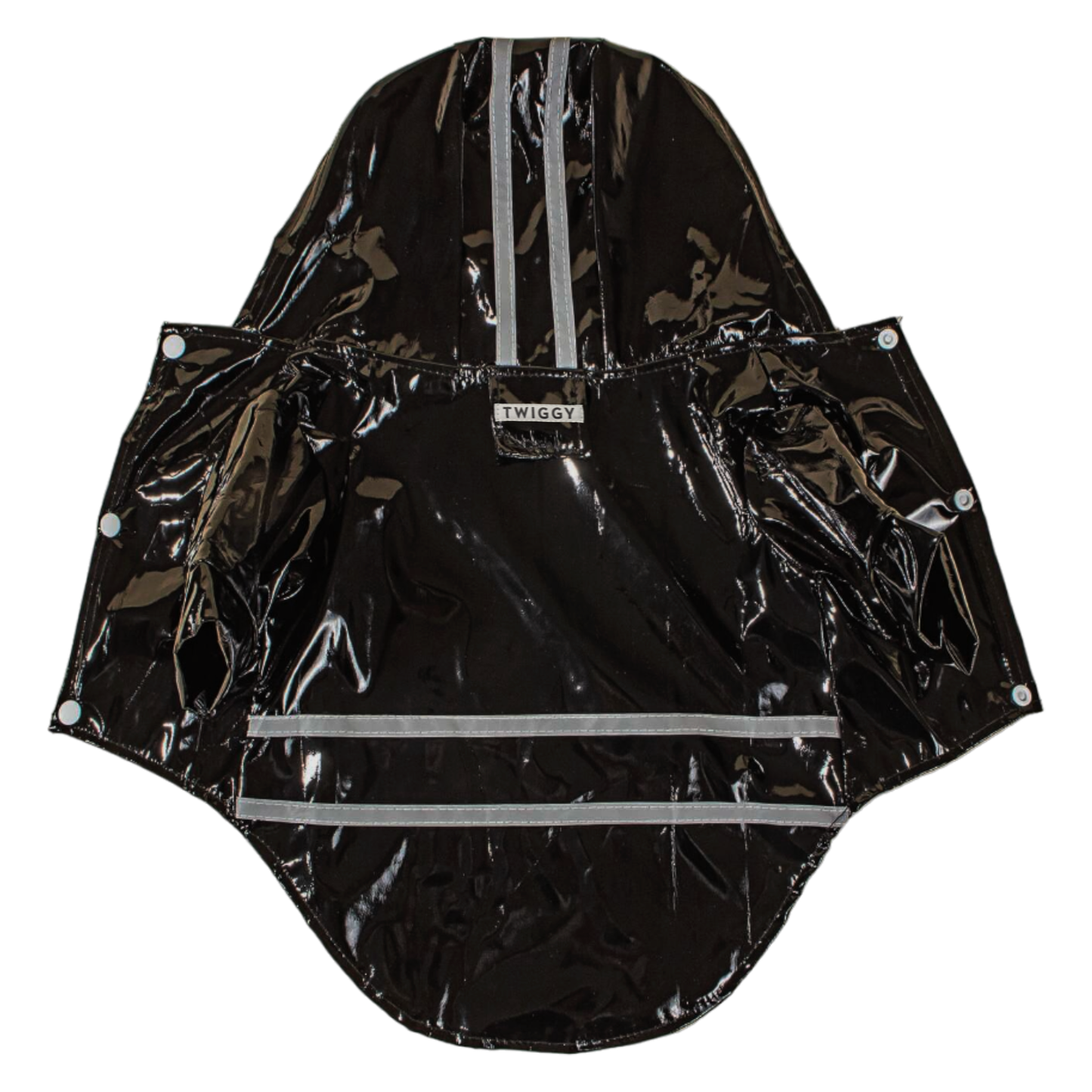 manteau imperméable pluie chien fermeture clips noir twiggy
