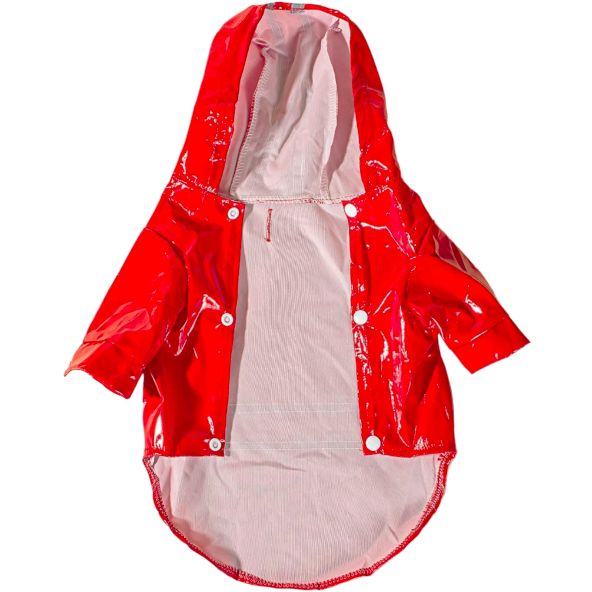 manteau imperméable pluie chien fermeture clips rouge twiggy