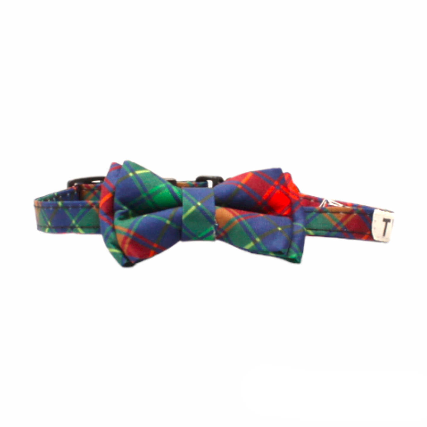 collier chat boucle classique plastique écossais noeud papillon vert rouge twiggy