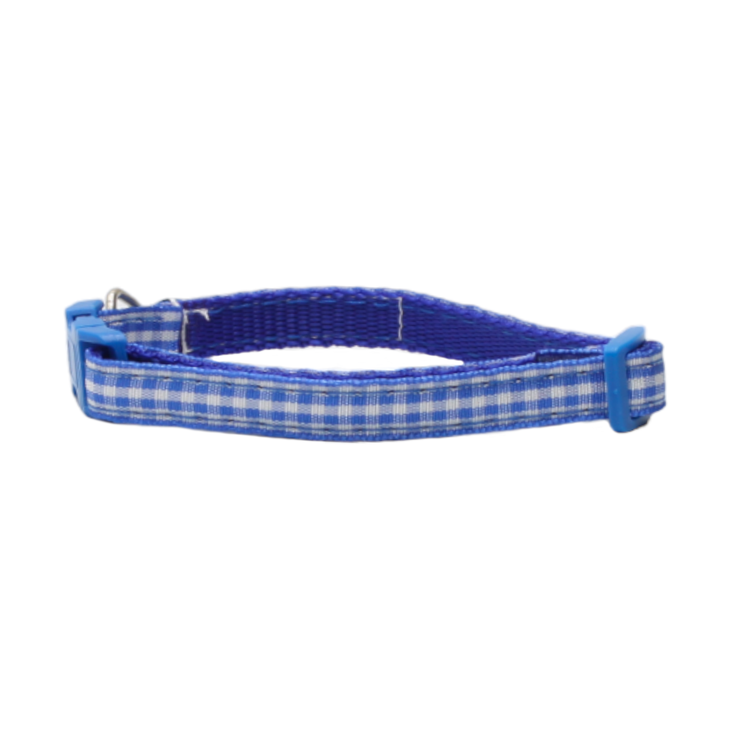 collier chat carreaux vichy boucle classique bleu marine twiggy