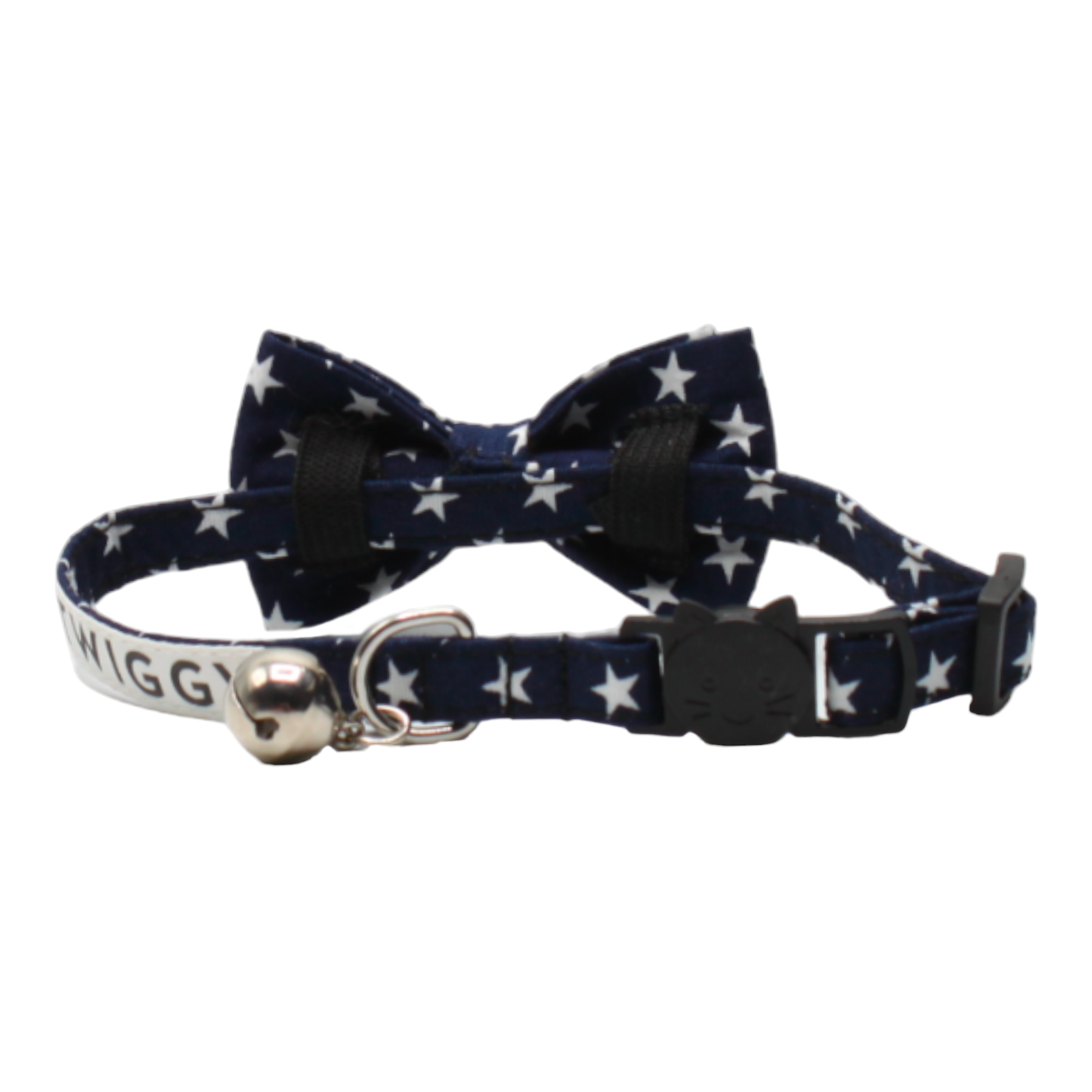 collier chat étoiles nœud papillon boucle anti-étranglement bleu blanc twiggy