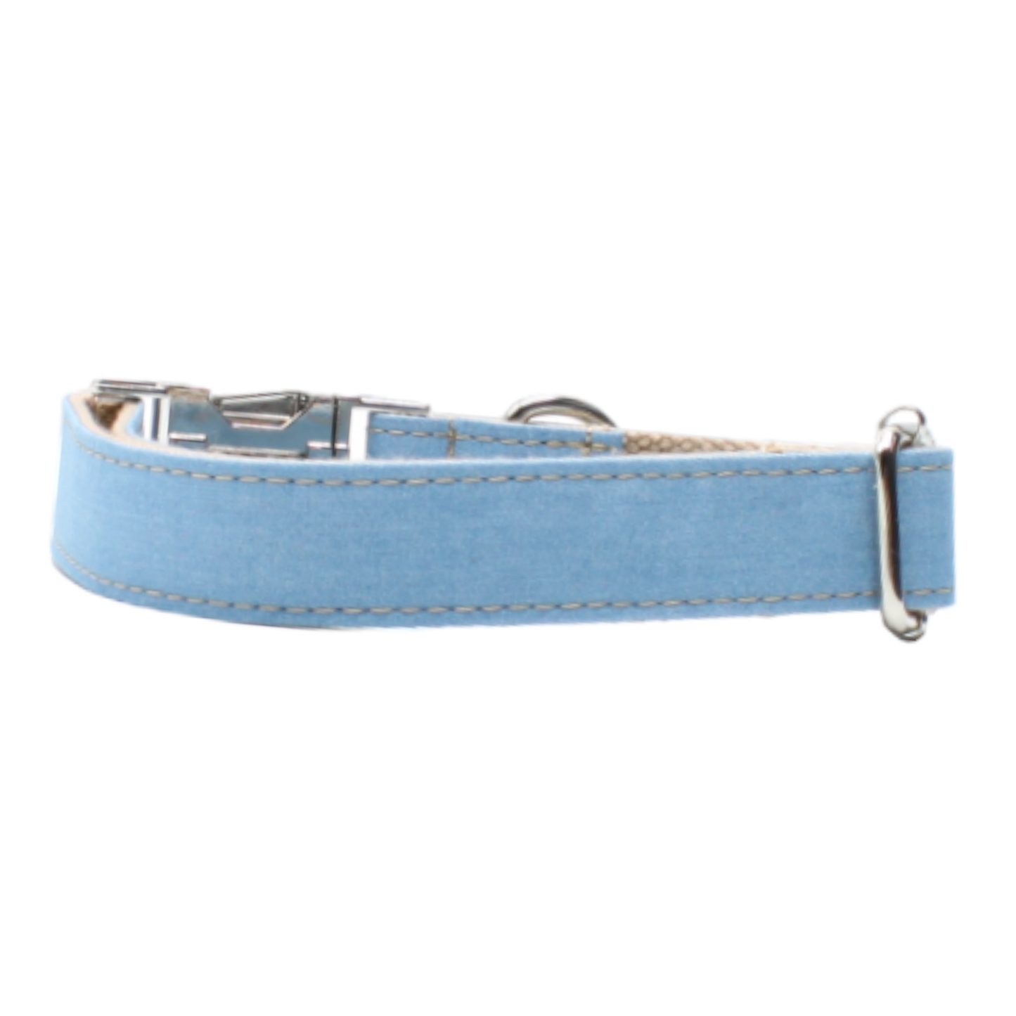 collier chien denim jean boucle métal argenté bleu twiggy