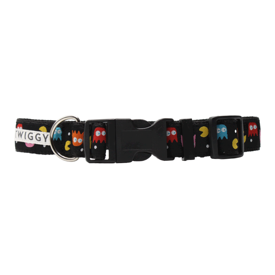 collier chien boucle plastique pacman pac-man multicolore jeu vidéo twiggy