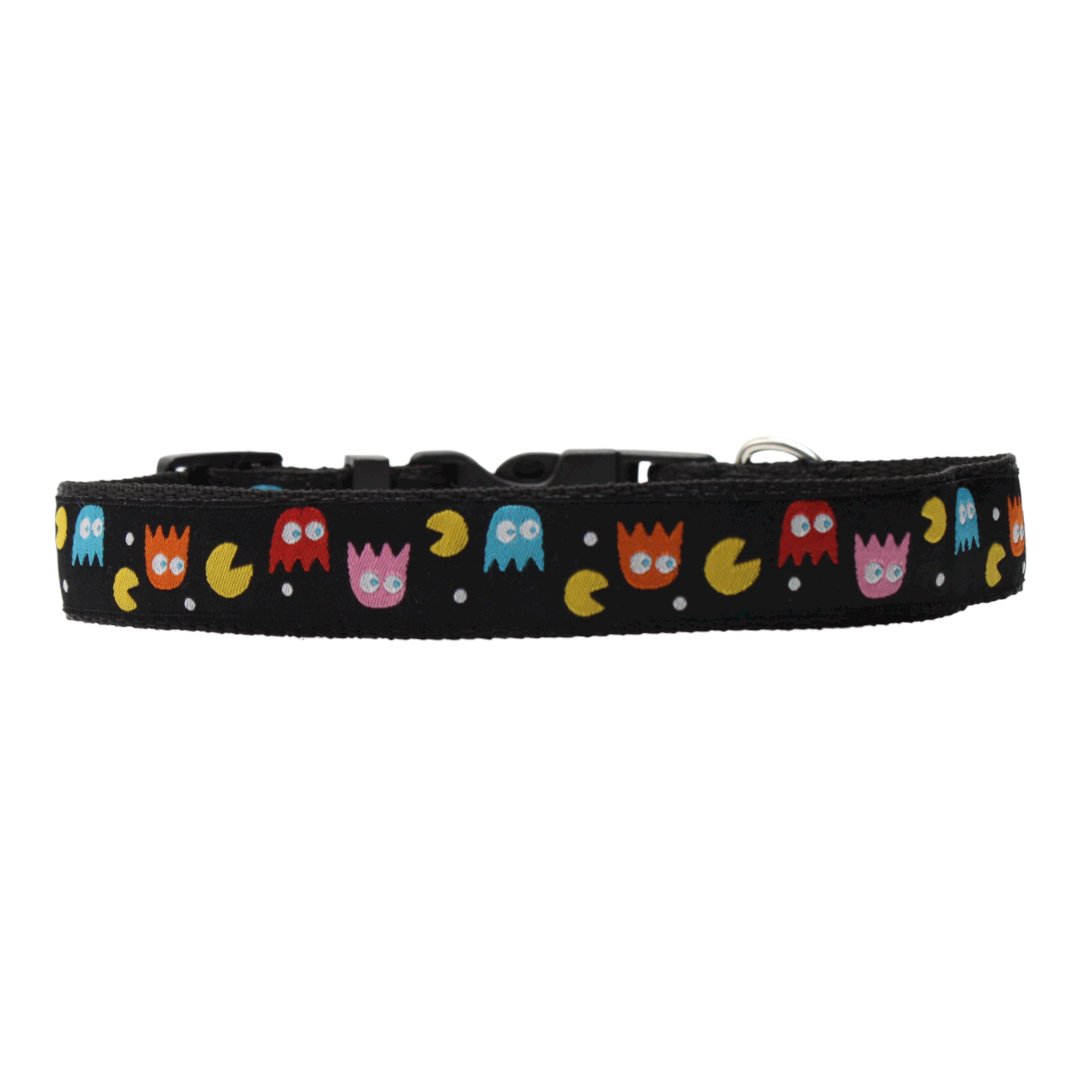 collier chien boucle plastique pacman pac-man multicolore jeux vidéos twiggy