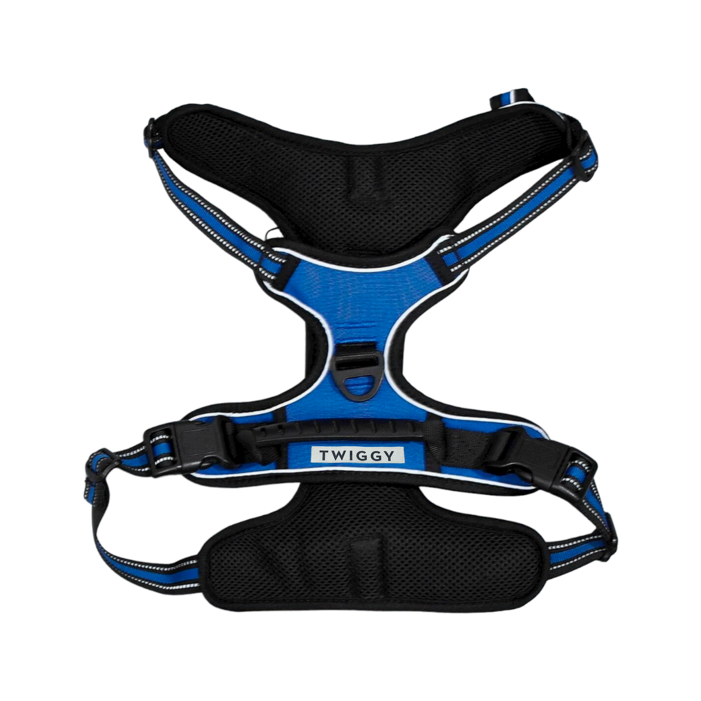 harnais anti traction chien respirant sport bleu noir boucle plastique twiggy