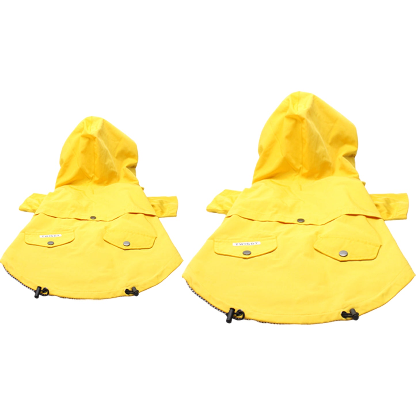 manteau imperméable ciré pluie chien breton bretagne rayé jaune bleu twiggy
