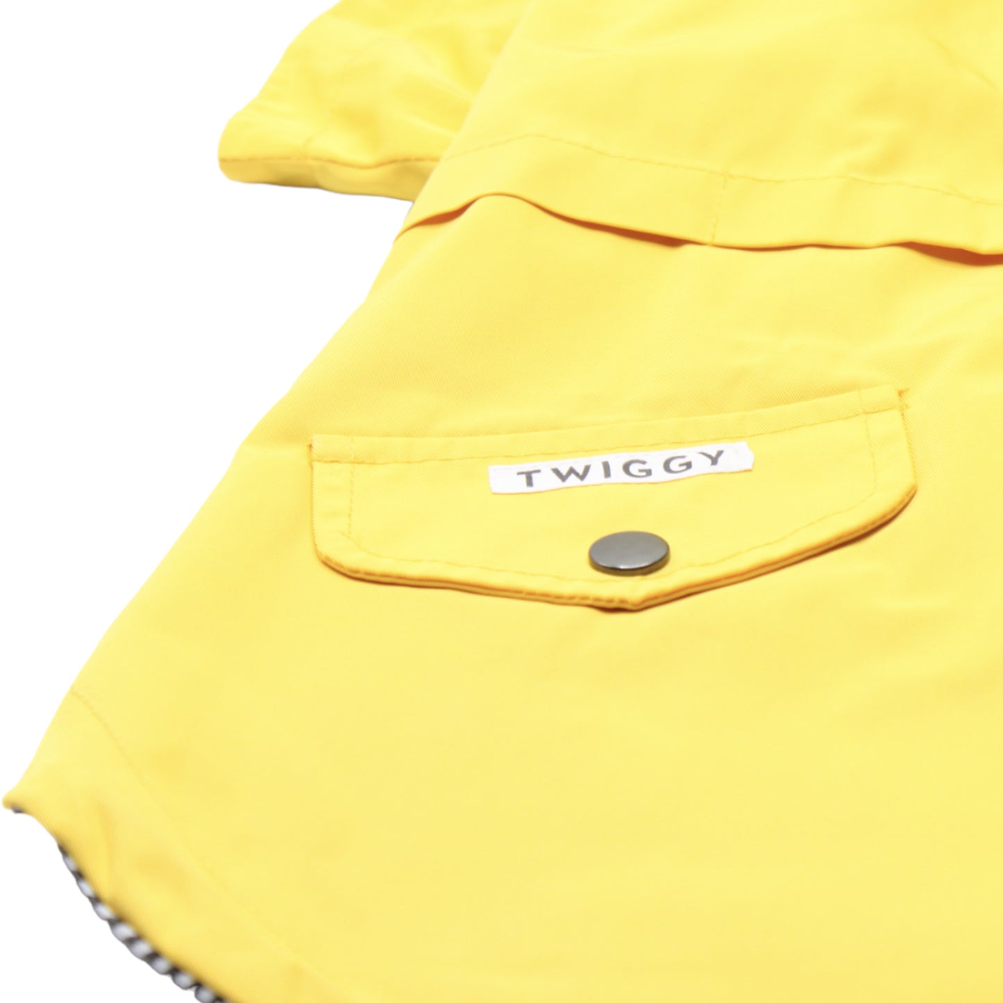 manteau imperméable ciré pluie chien breton bretagne rayé jaune bleu twiggy