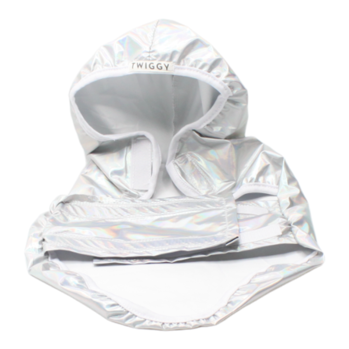manteau imperméable chien argenté chrome scratch twiggy