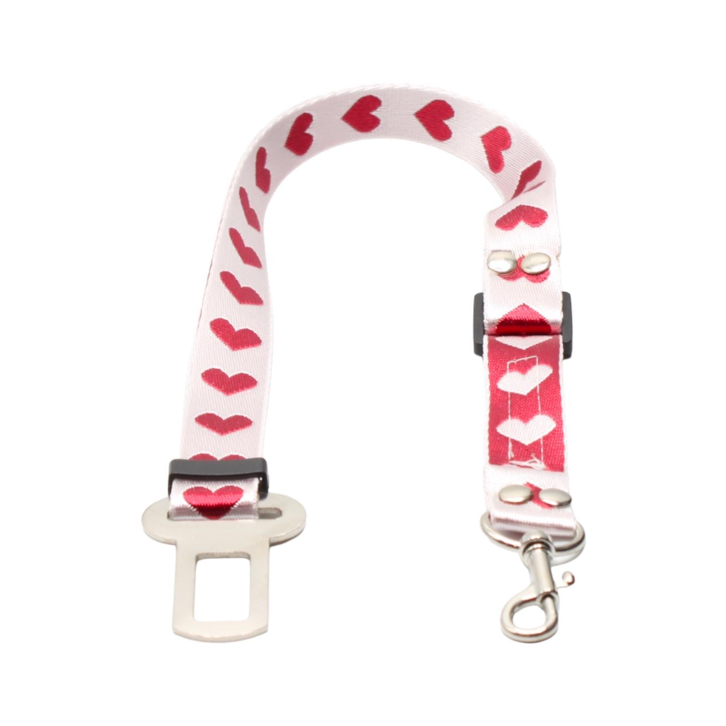 laisse sangle sécurité voiture chien coeurs saint-valentin rouge twiggy