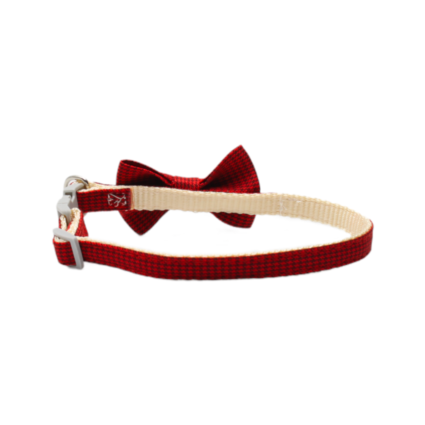 collier chat pied de poule nœud papillon boucle classique rouge twiggy