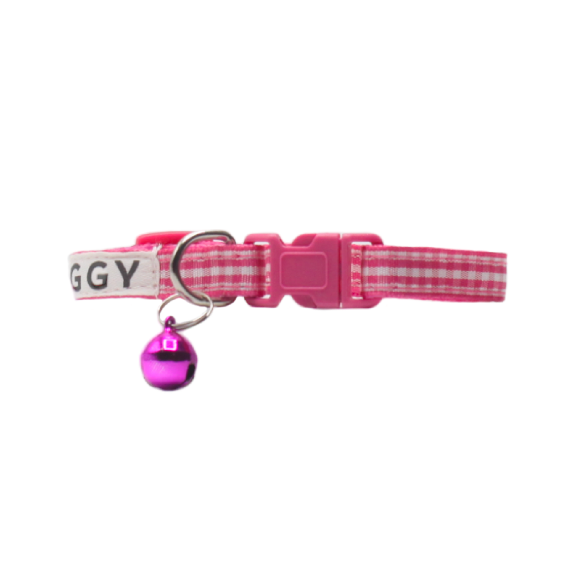 collier chat carreaux vichy boucle classique rose twiggy