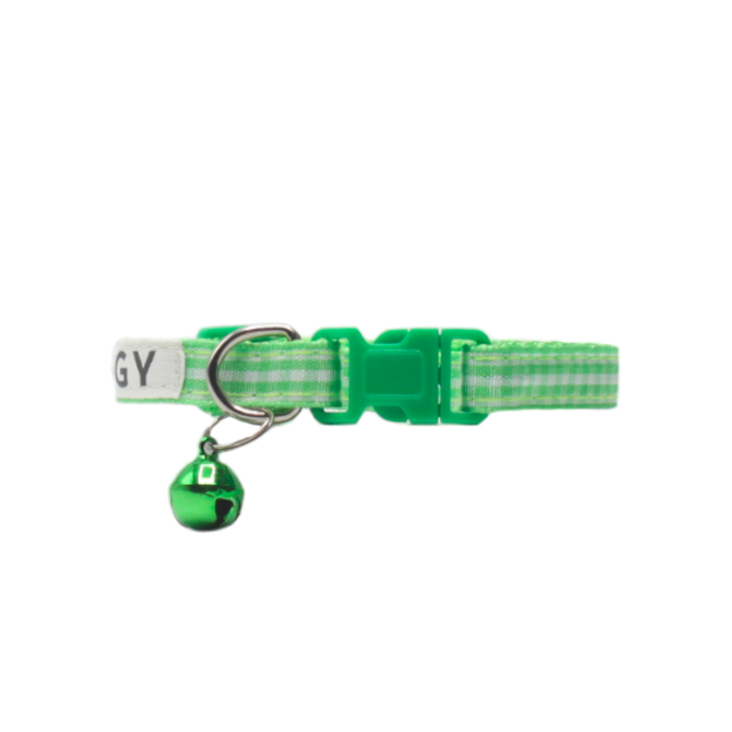 collier chat carreaux vichy boucle classique vert twiggy